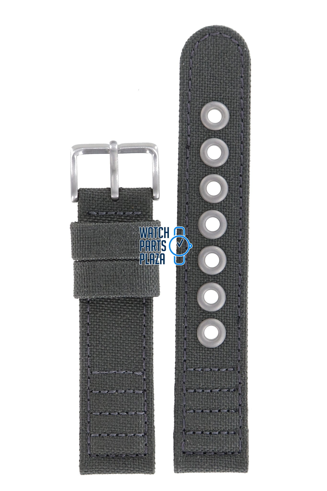 Citizen BJ9130 - 05E & BJ9131 - 02E GMT Watch Band 59 - S52137 Grey Leather & Textile 20 mm Eco - Drive - Watch Plaza