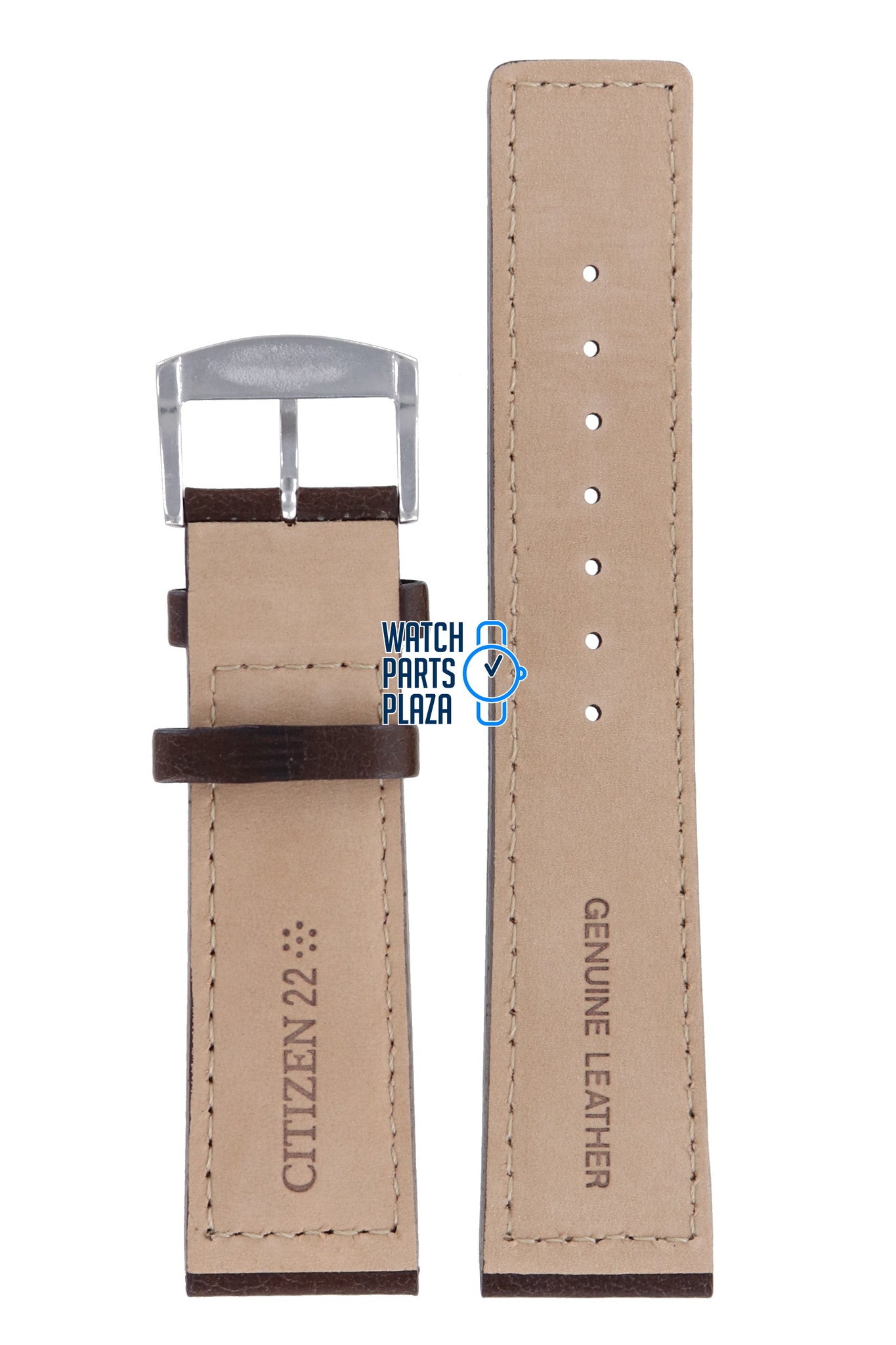 Citizen BM8470 - 03A & BM8470 - 03AE Watch Band 59 - S52650 Brown Leather 22 mm Eco - Drive - Watch Plaza