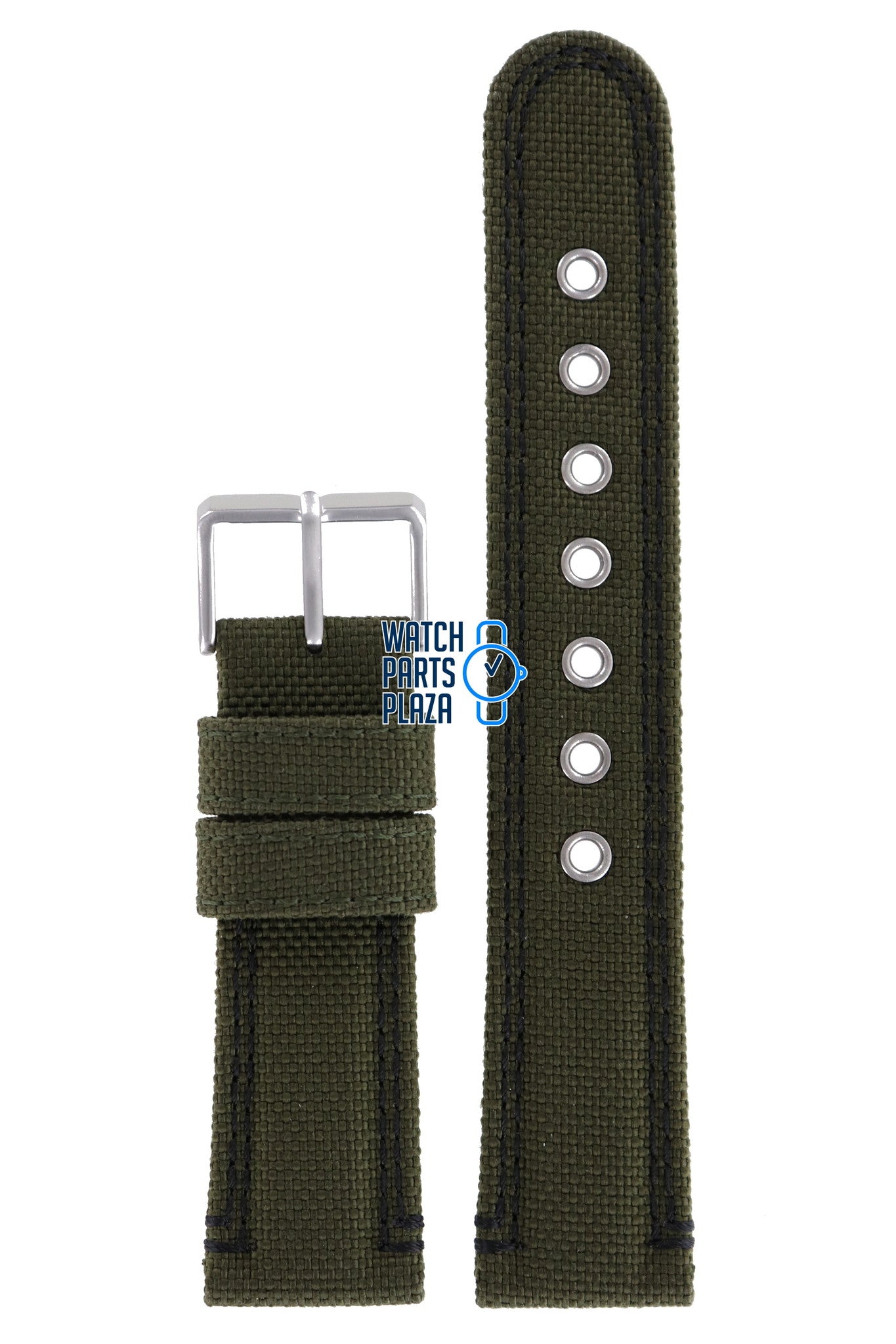 Citizen BM8470 - 11E & BM8470 - 11EE Watch Band 59 - S52651 Green Leather & Textile 22 mm Eco - Drive - Watch Plaza