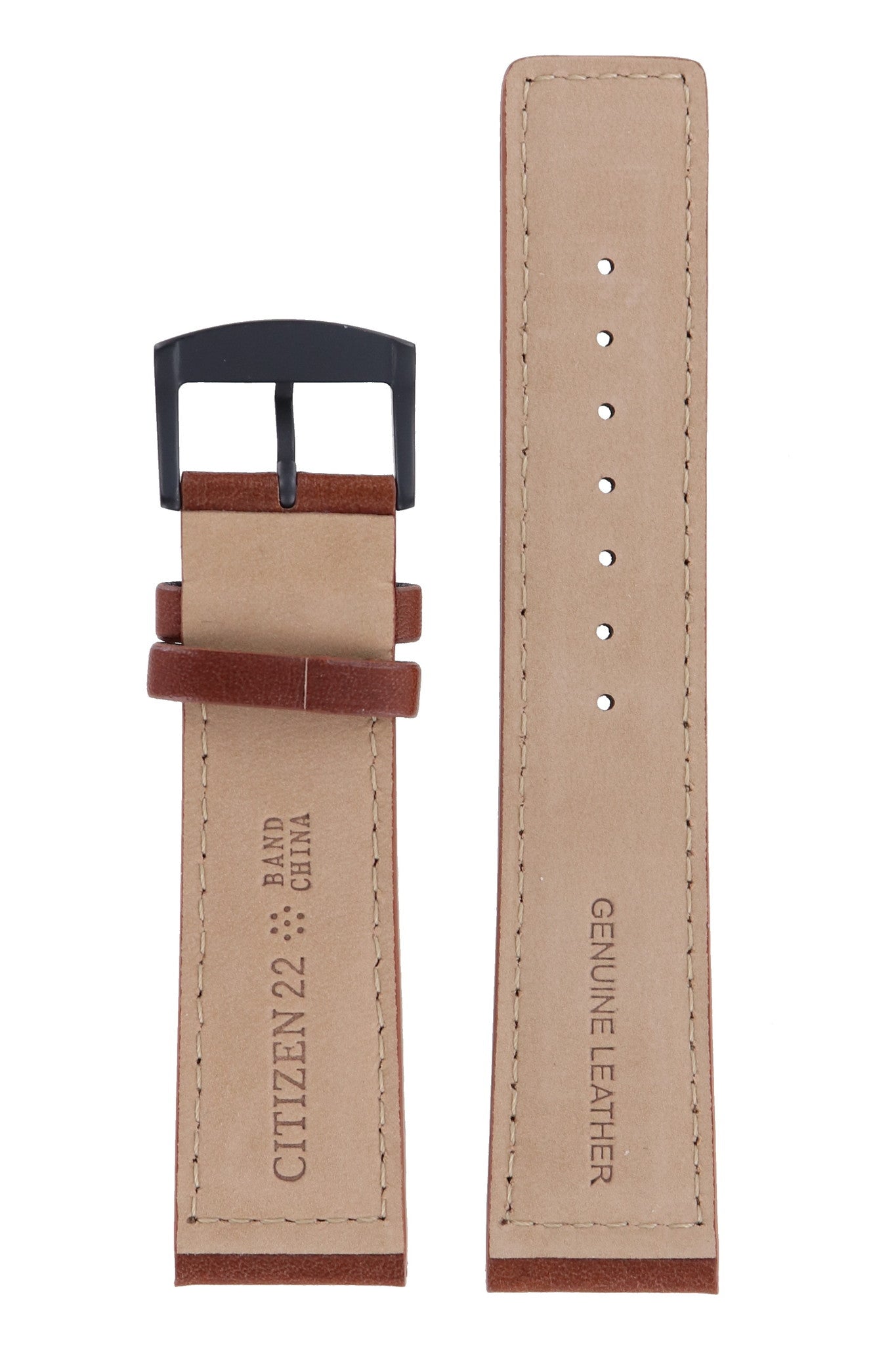 Citizen BM8475 - 26E, BM8476 - 07E & BM8476 - 07EE Watch Band 59 - S52423 Brown Leather 22 mm Eco - Drive - Watch Plaza