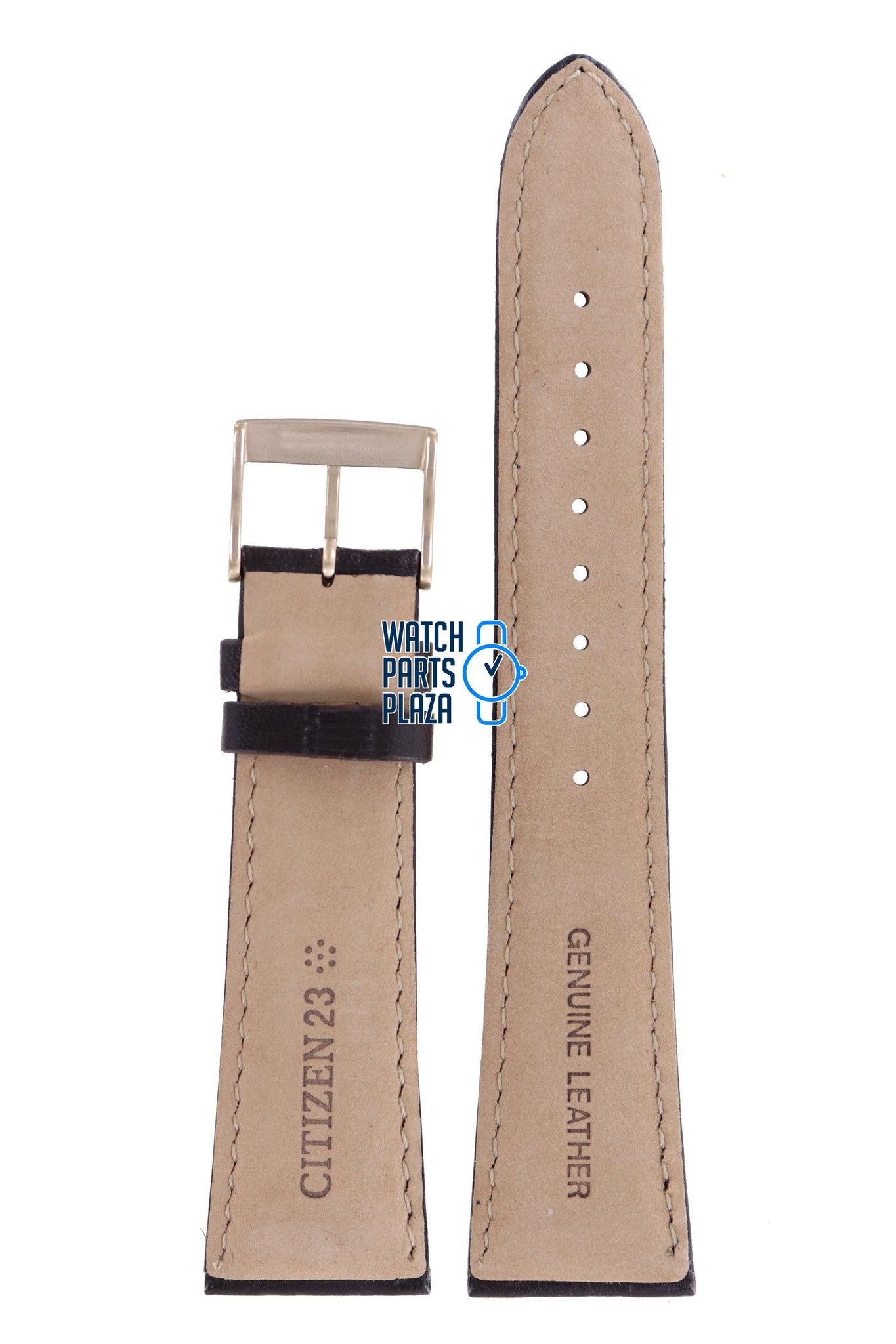 Citizen CB0012, CB0013, CB0017 & CB0018 Radio Controlled Watch Band 59 - S53054 Dark Brown Leather 23 mm Eco - Drive - Watch Plaza