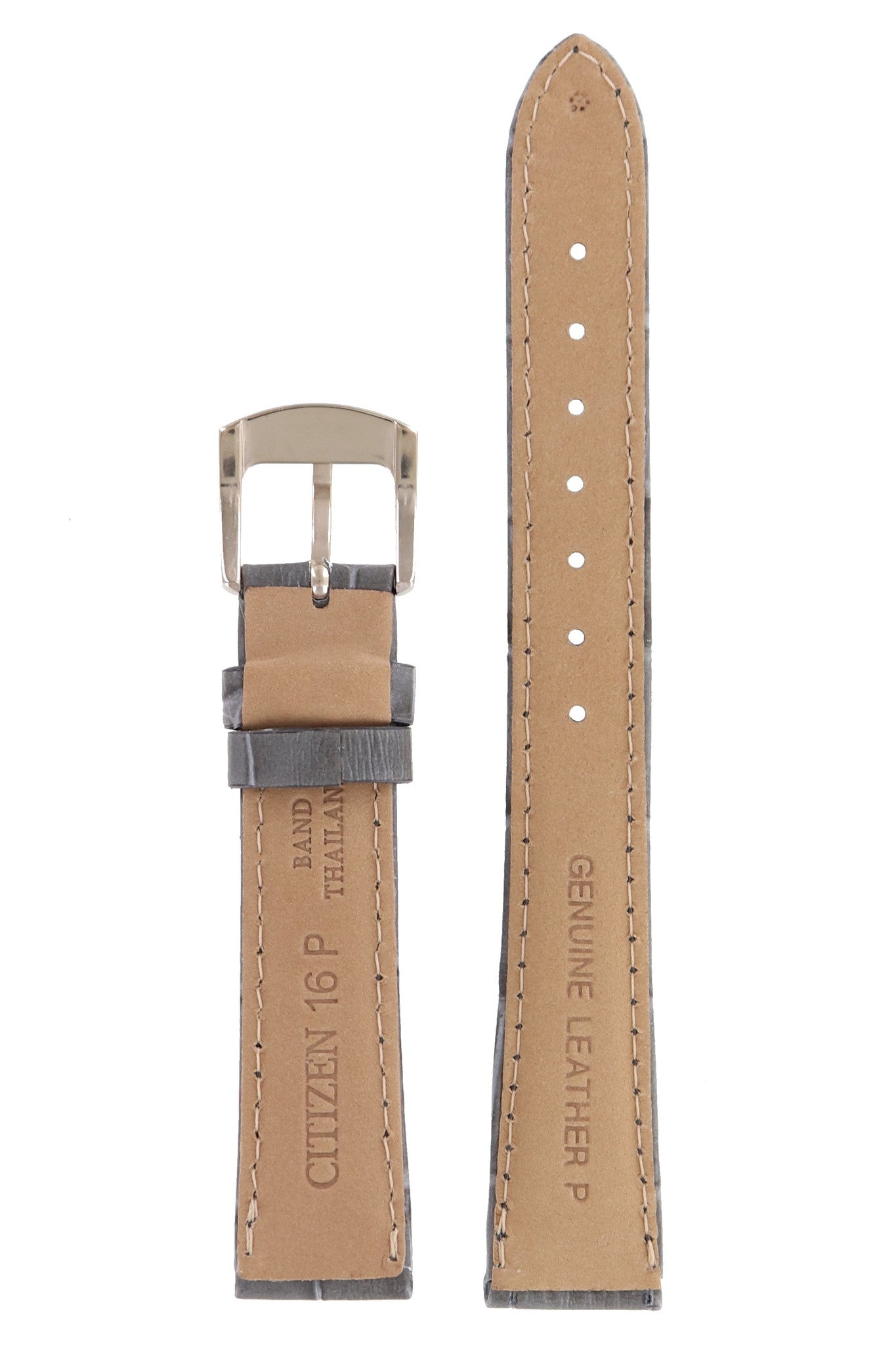 Citizen FD1063-06H - S082862 Watch Band Grey Leather 16 mm