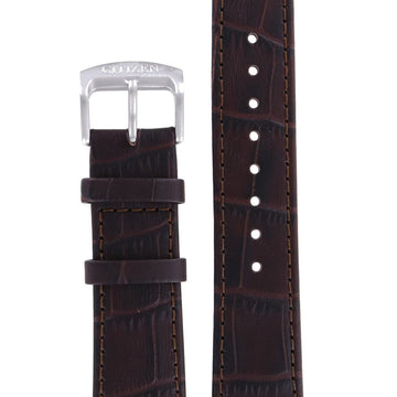 Citizen NJ0090 - 13P & NJ0090 - 30P Titanium R008528 Watch Band 59 - R50270 Dark Brown Leather 20 mm Automatic - Watch Plaza