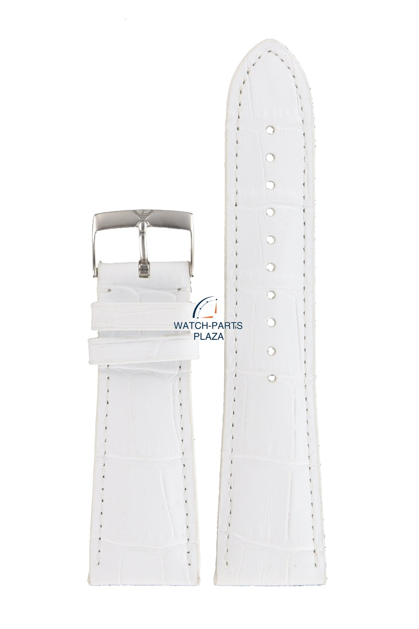 Emporio Armani Carmelo AR0287 white leather watch band 24mm AR - 0287 genuine strap - Watch Plaza