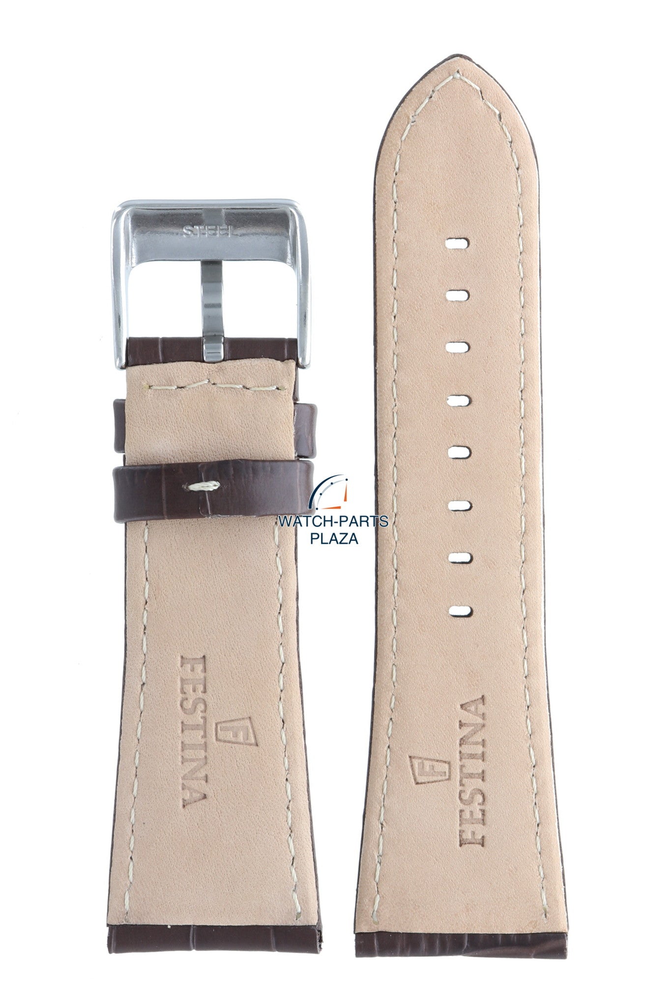 Festina BC05459 Watch band F16235 brown leather 28 mm - Multifunction - Watch Plaza