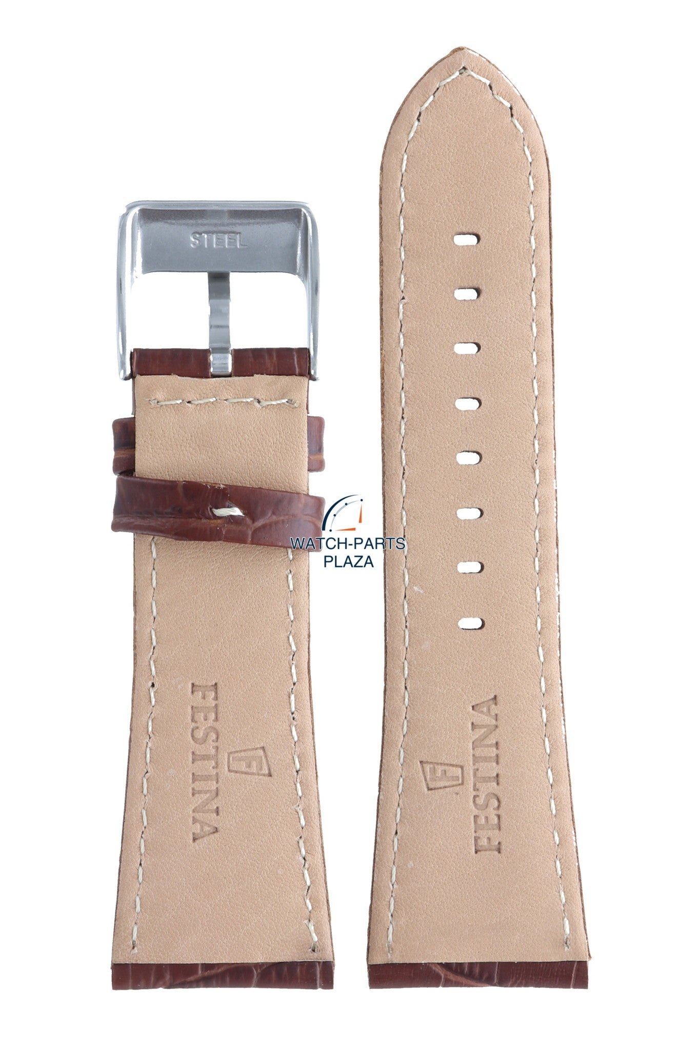 Festina BC05463 Watch band F16235 brown leather 28 mm - Multifunction - Watch Plaza