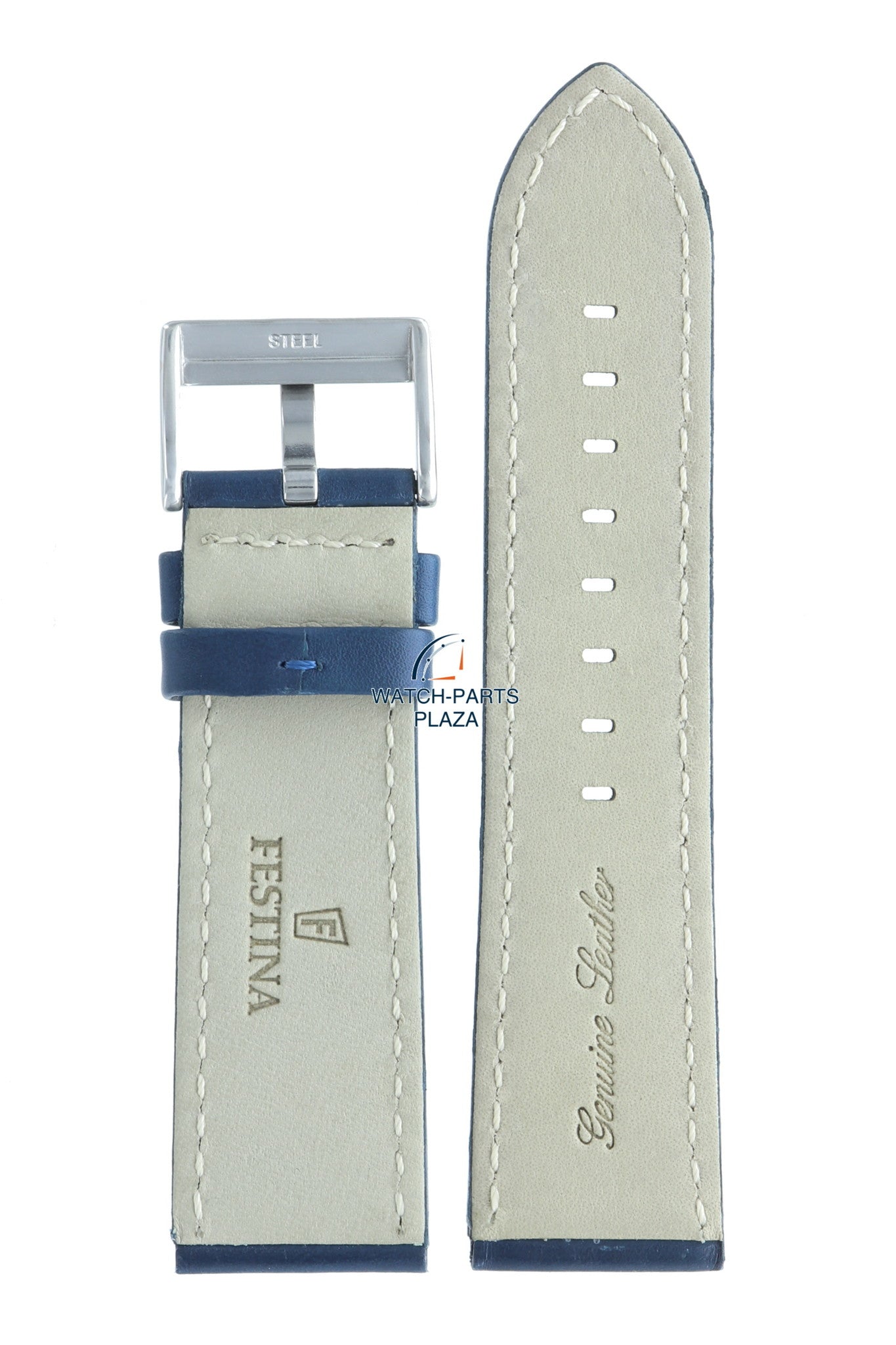 Festina BC05571 Watch band F16259/3, F16393/A blue leather 25 mm - Timeless - Watch Plaza