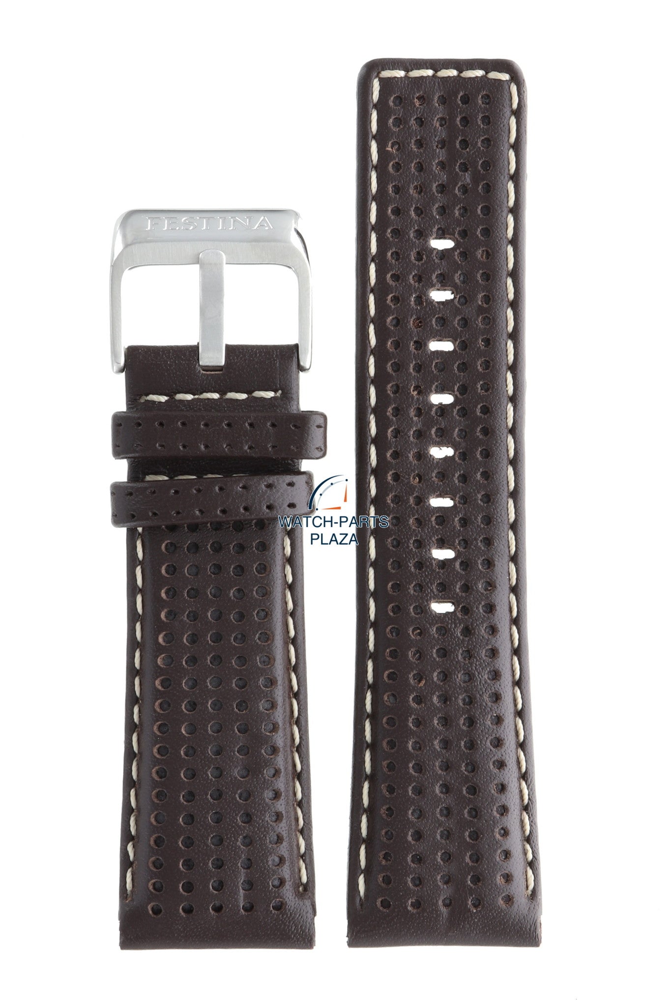 Festina BC06541 Watch band F16363 dark brown leather 26 mm - Chronograph - Watch Plaza