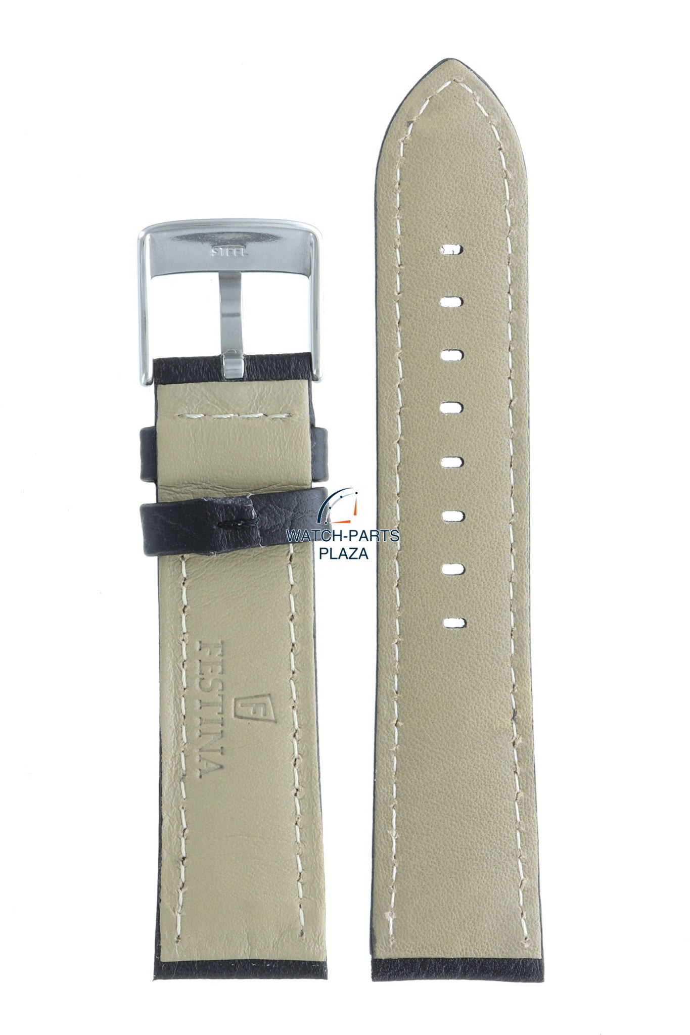 Festina BC06758 Watch band F16471 black leather 22 mm - Watch Plaza