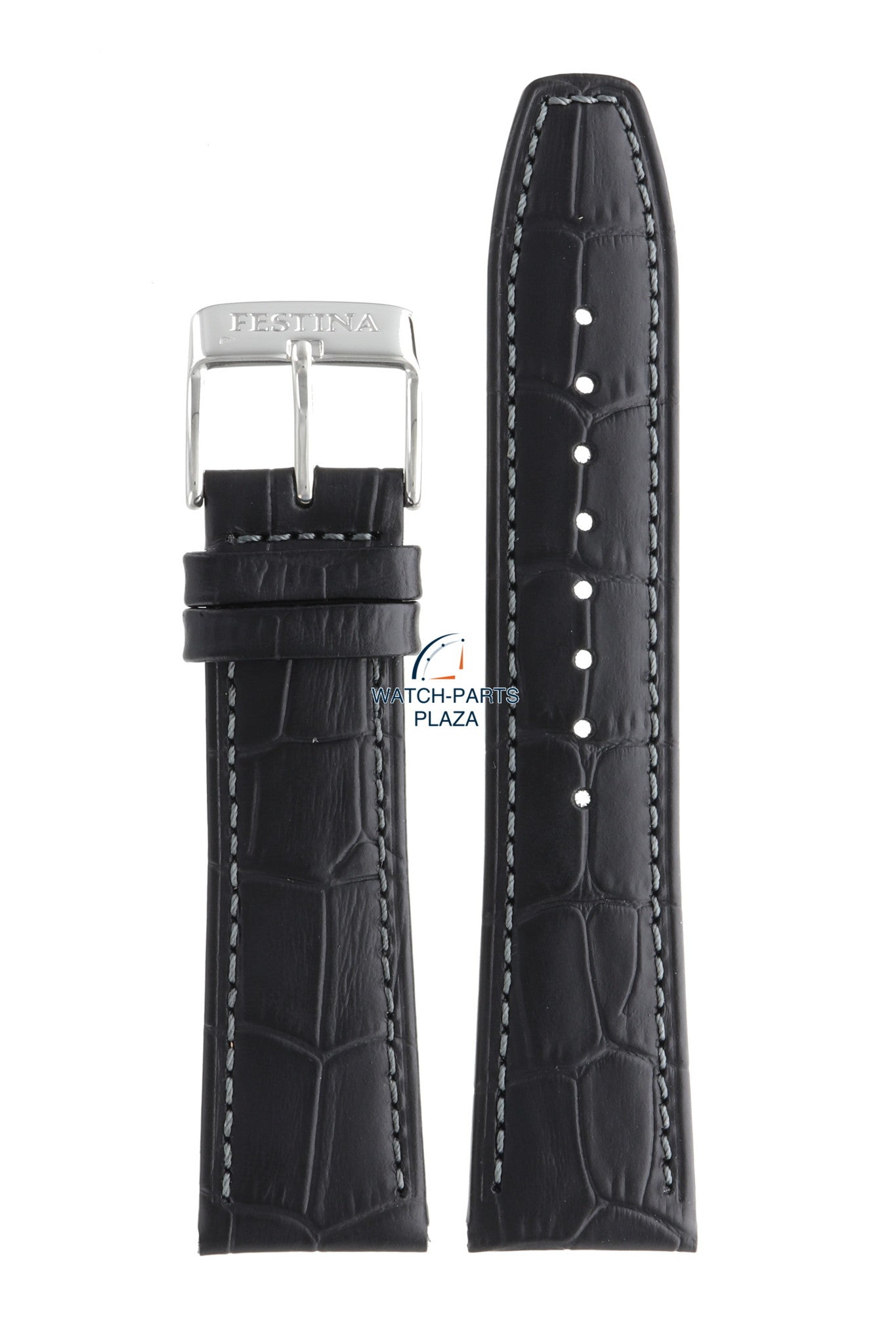 Festina BC07033 Watch band F16486 black leather 23 mm - Retrograde - Watch Plaza