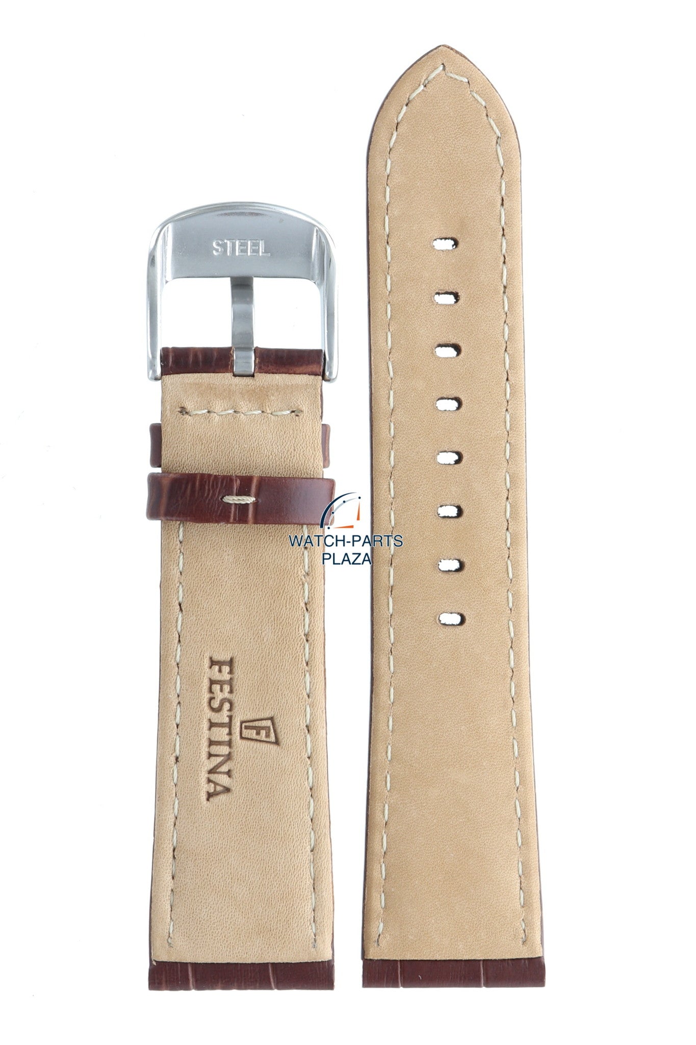 Festina BC07195 Watch band F16486 brown leather 23 mm - Retrograde - Watch Plaza