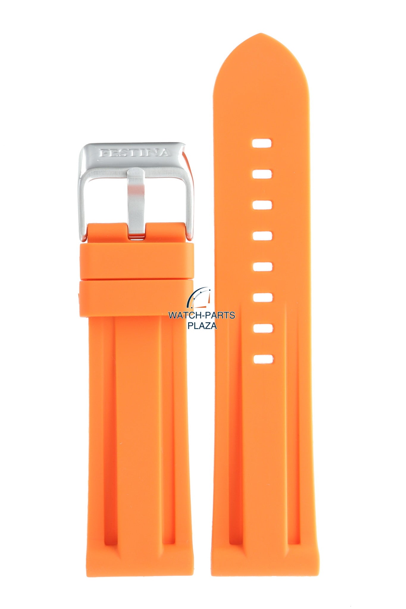 Festina BC07434 Watch band F16574 orange rubber / silicone 24 mm - Chronograph - Watch Plaza