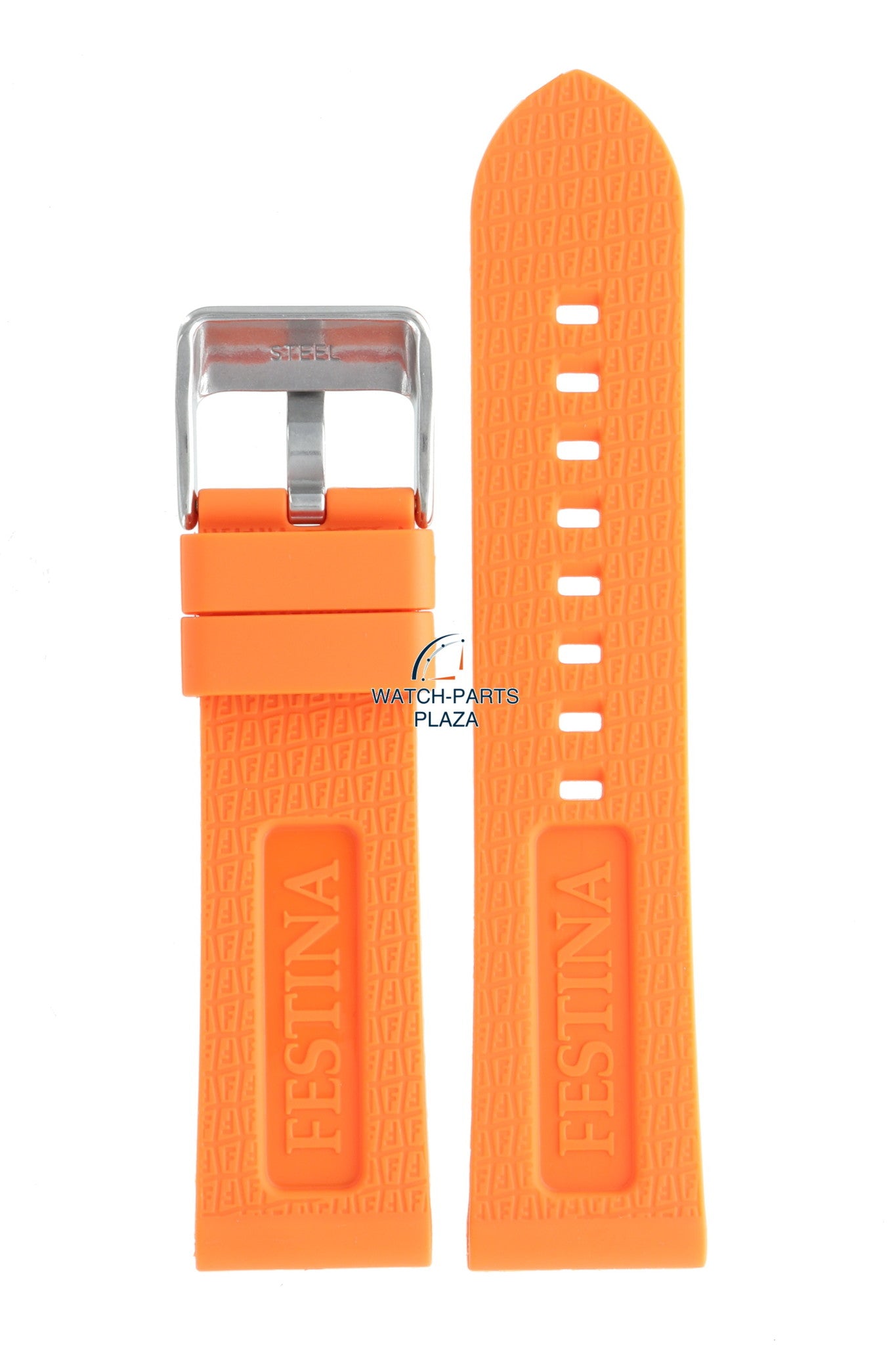 Festina BC07434 Watch band F16574 orange rubber / silicone 24 mm - Chronograph - Watch Plaza