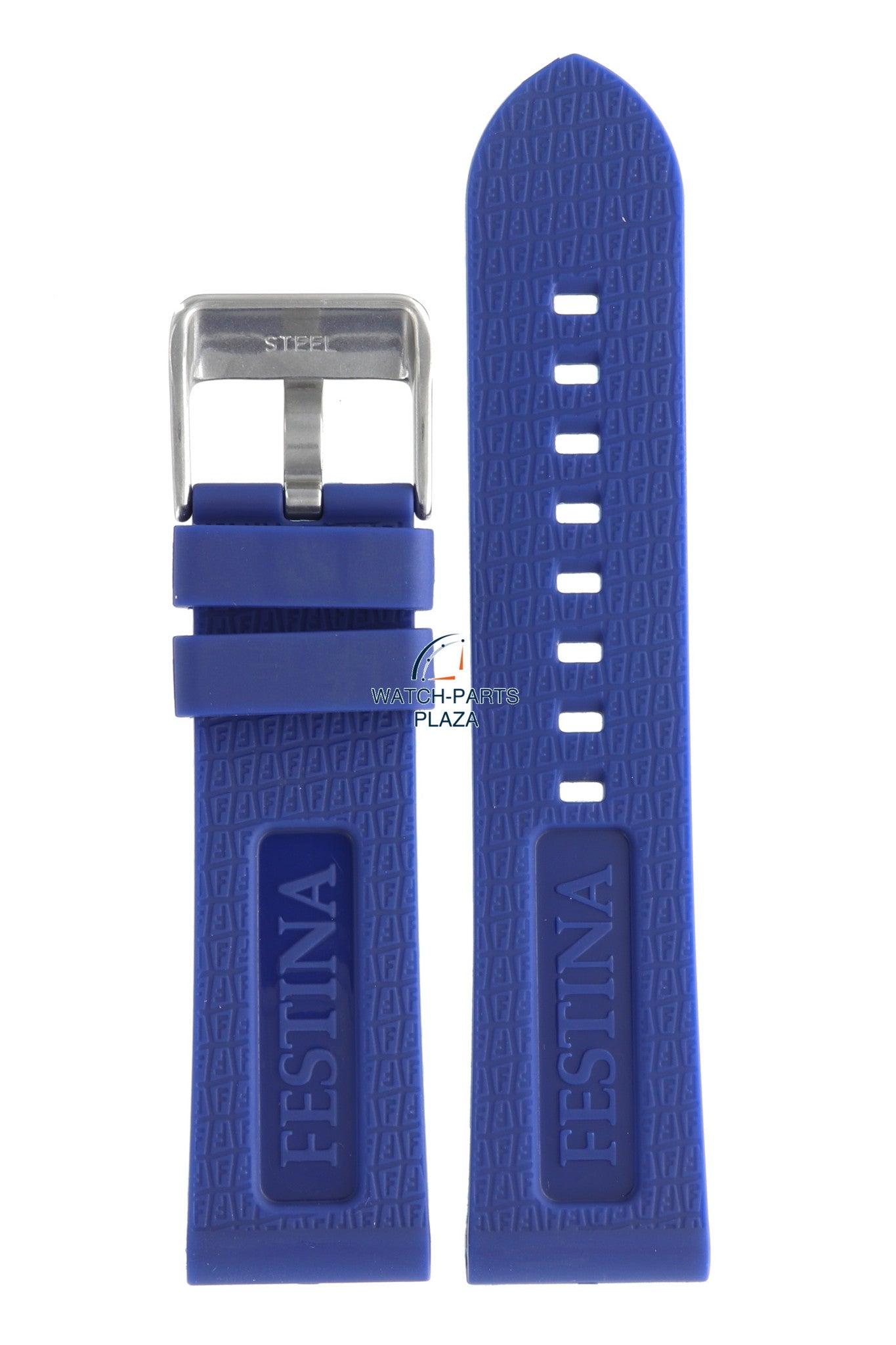 Festina BC07435 Watch band F16574/3 blue rubber / silicone 24 mm - Chronograph - Watch Plaza