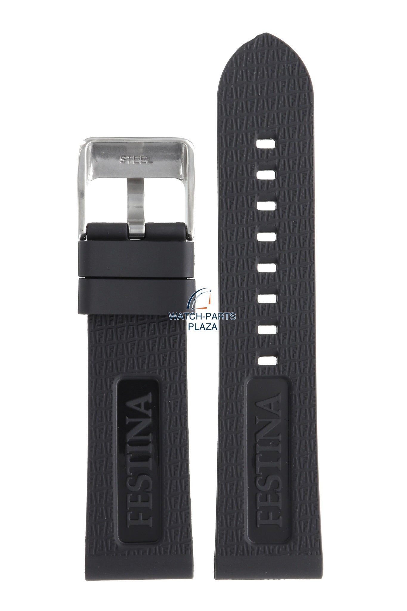 Festina BC07436 Watch band F16574, F16874 black rubber / silicone 24 mm - Timeless Chronograph - Watch Plaza