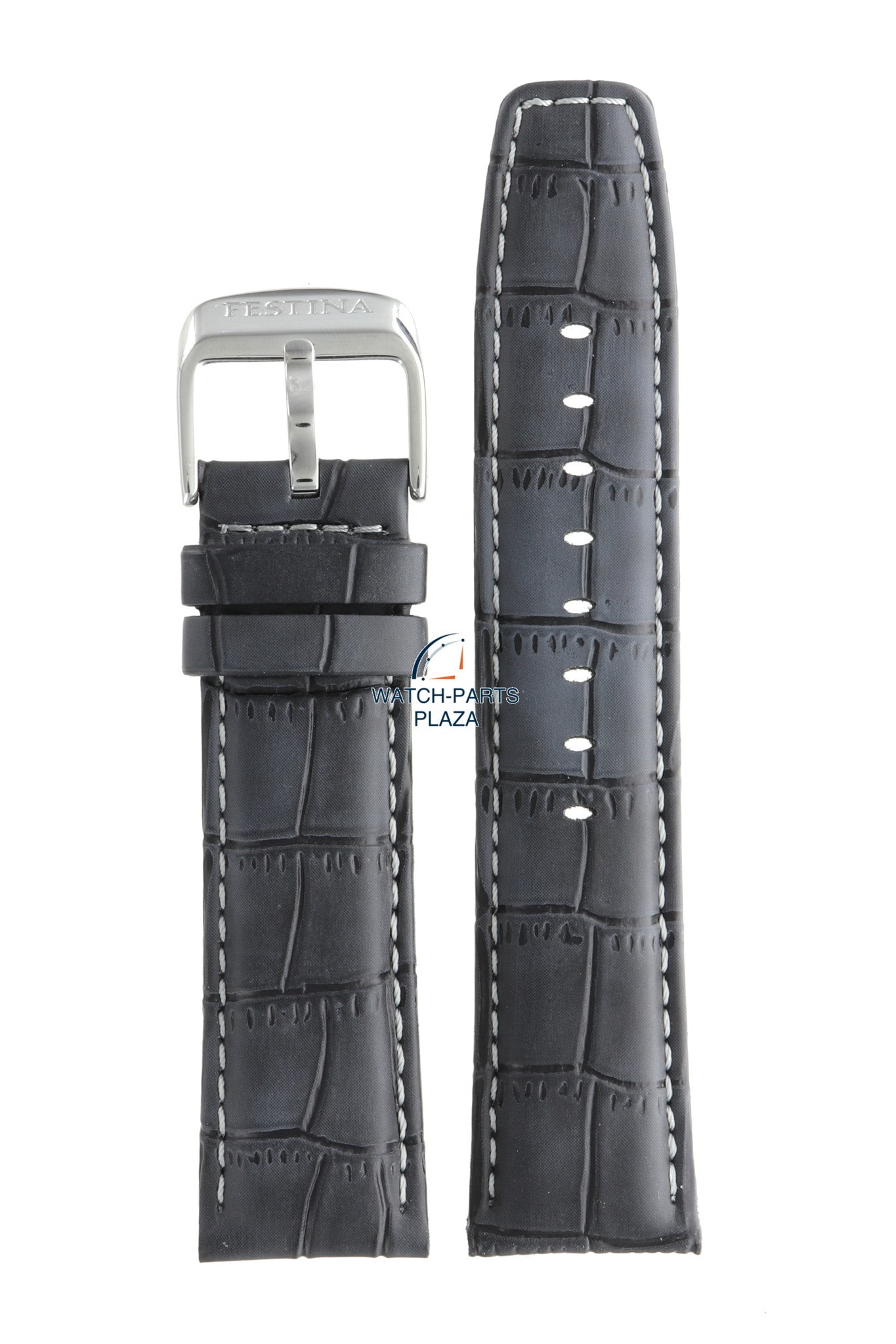 Festina BC07596 Watch band F16573 grey leather 23 mm - Retrograde - Watch Plaza