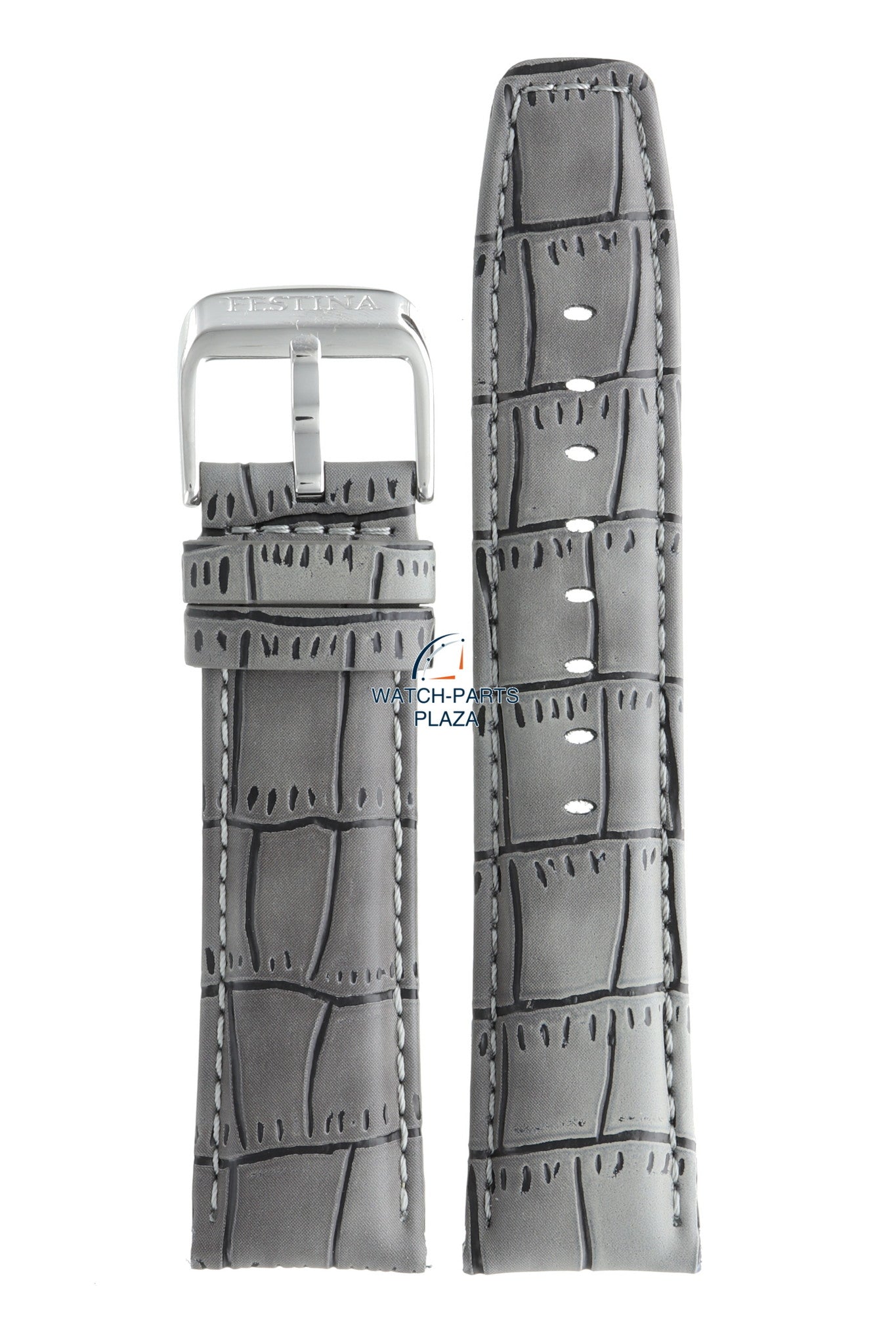 Festina BC07597 Watch band F16573/2 grey leather 23 mm - Retrograde - Watch Plaza