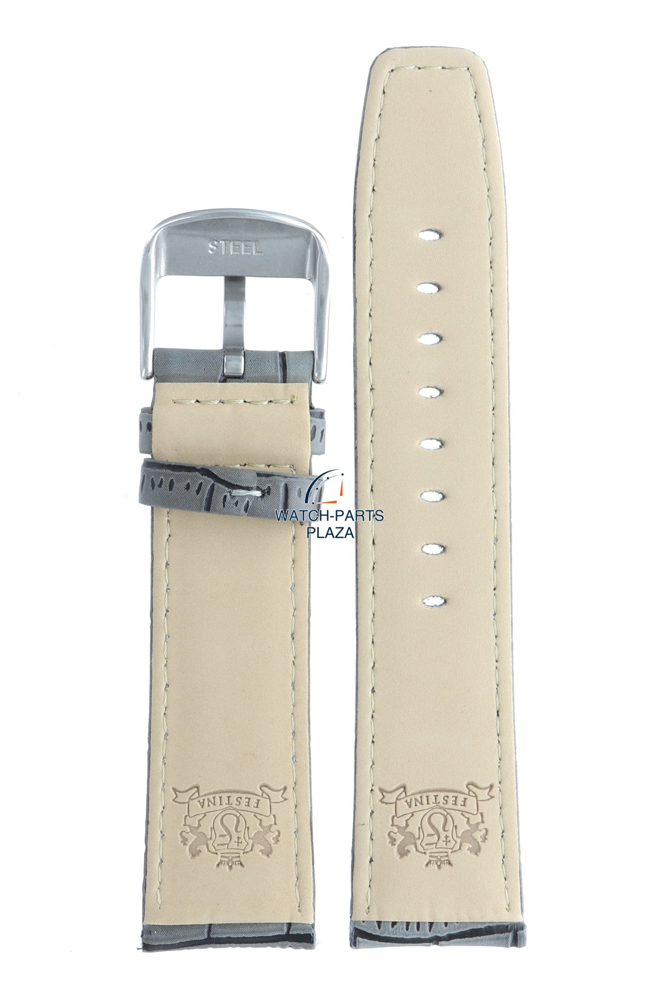 Festina BC07597 Watch band F16573/2 grey leather 23 mm - Retrograde - Watch Plaza