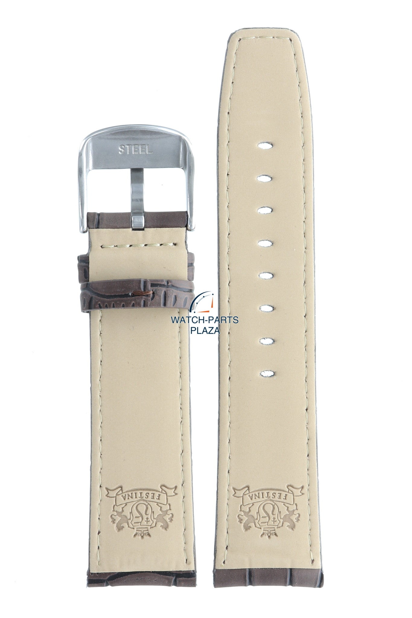 Festina BC07598 Watch band F16573 brown leather 23 mm - Classic / Retrograde - Watch Plaza