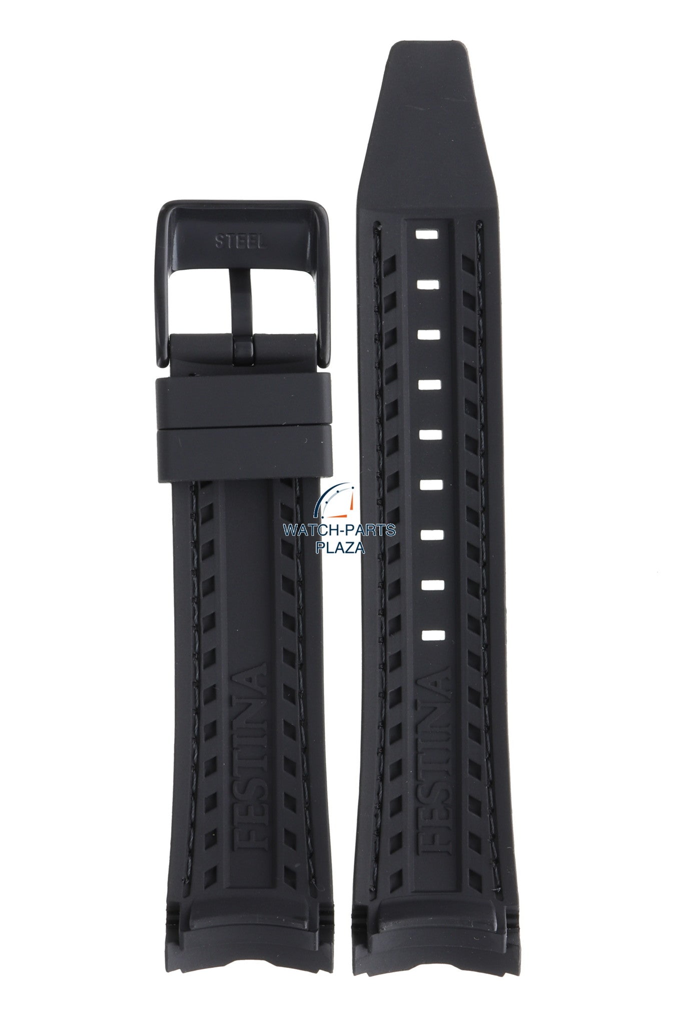 Festina BC08068 Watch band F16610 black rubber / silicone 23 mm - Multifunction - Watch Plaza