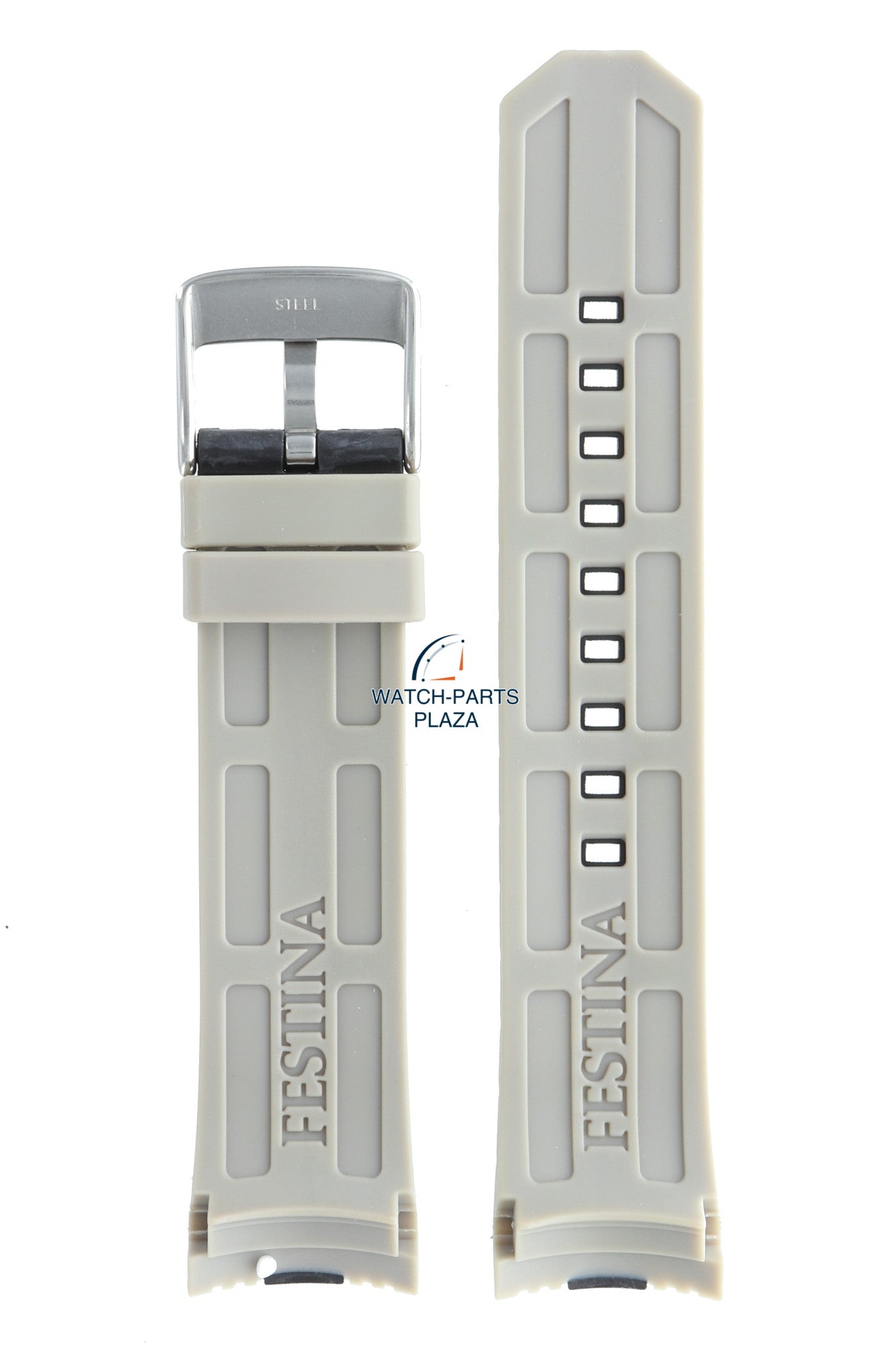 Festina BC08197 Watch band F16664 beige rubber / silicone 23 mm - La Vuelta - Watch Plaza