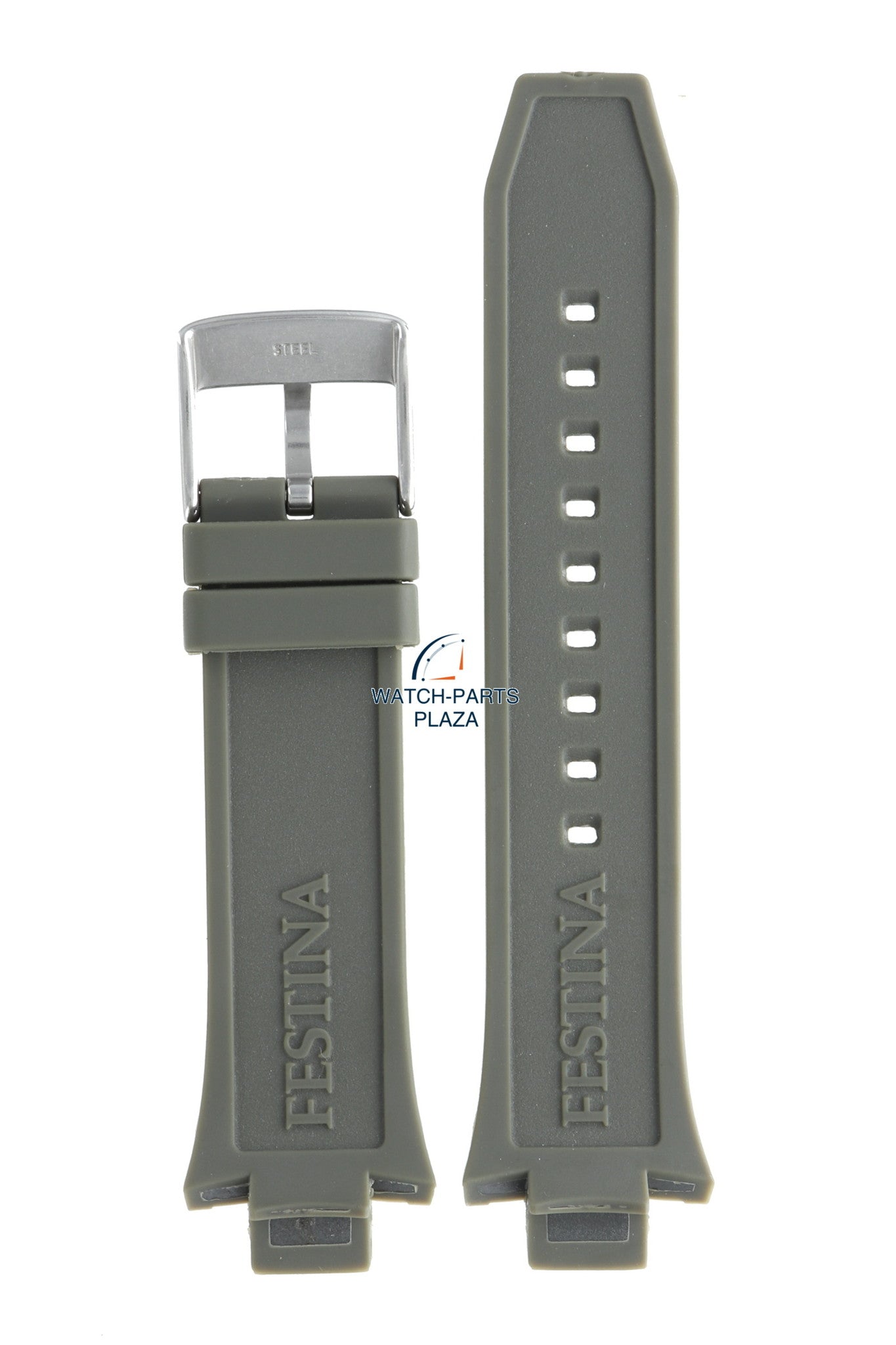 Festina BC08239 Watch band F16667/2 grey rubber / silicone 13 mm - Chronograph - Watch Plaza