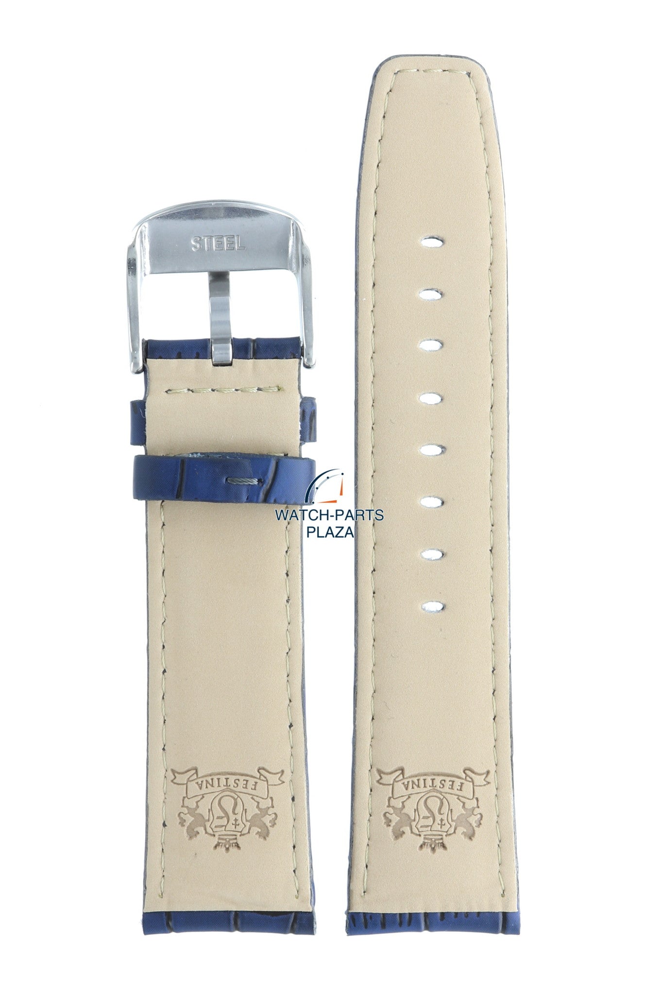 Festina BC08467 Watch band F16573 dark blue leather 23 mm - Retrograde - Watch Plaza