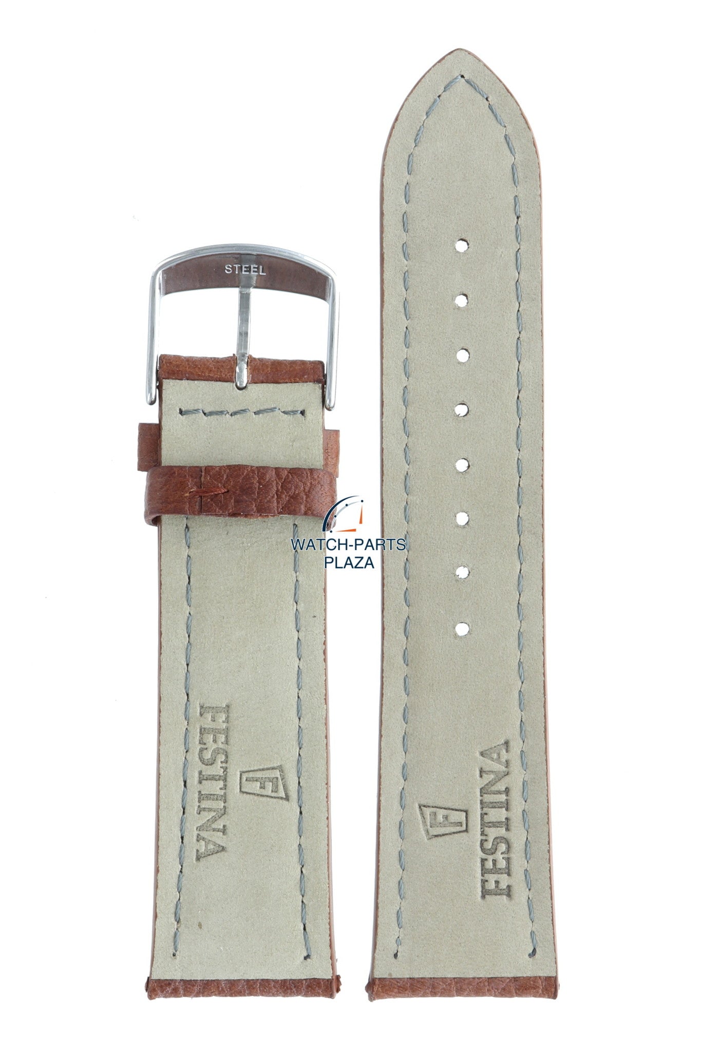 Festina BC08618 Watch band F16777, F16779 brown leather 24 mm - Classic - Watch Plaza