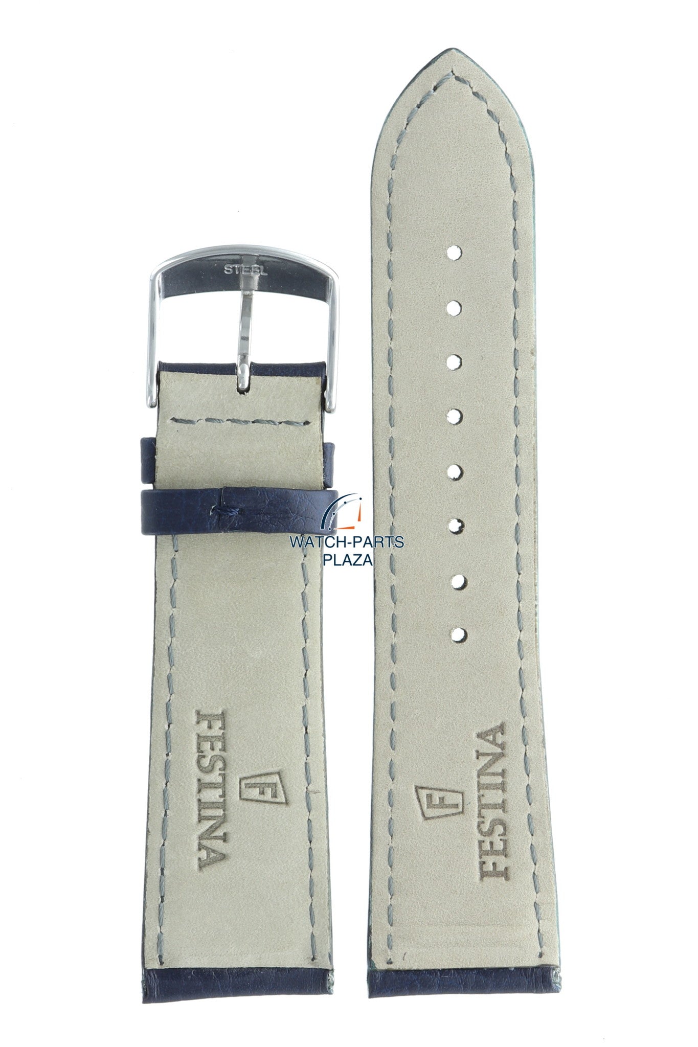 Festina BC08620 Watch band F16777, F16779 dark blue leather 24 m - Classic - Watch Plaza