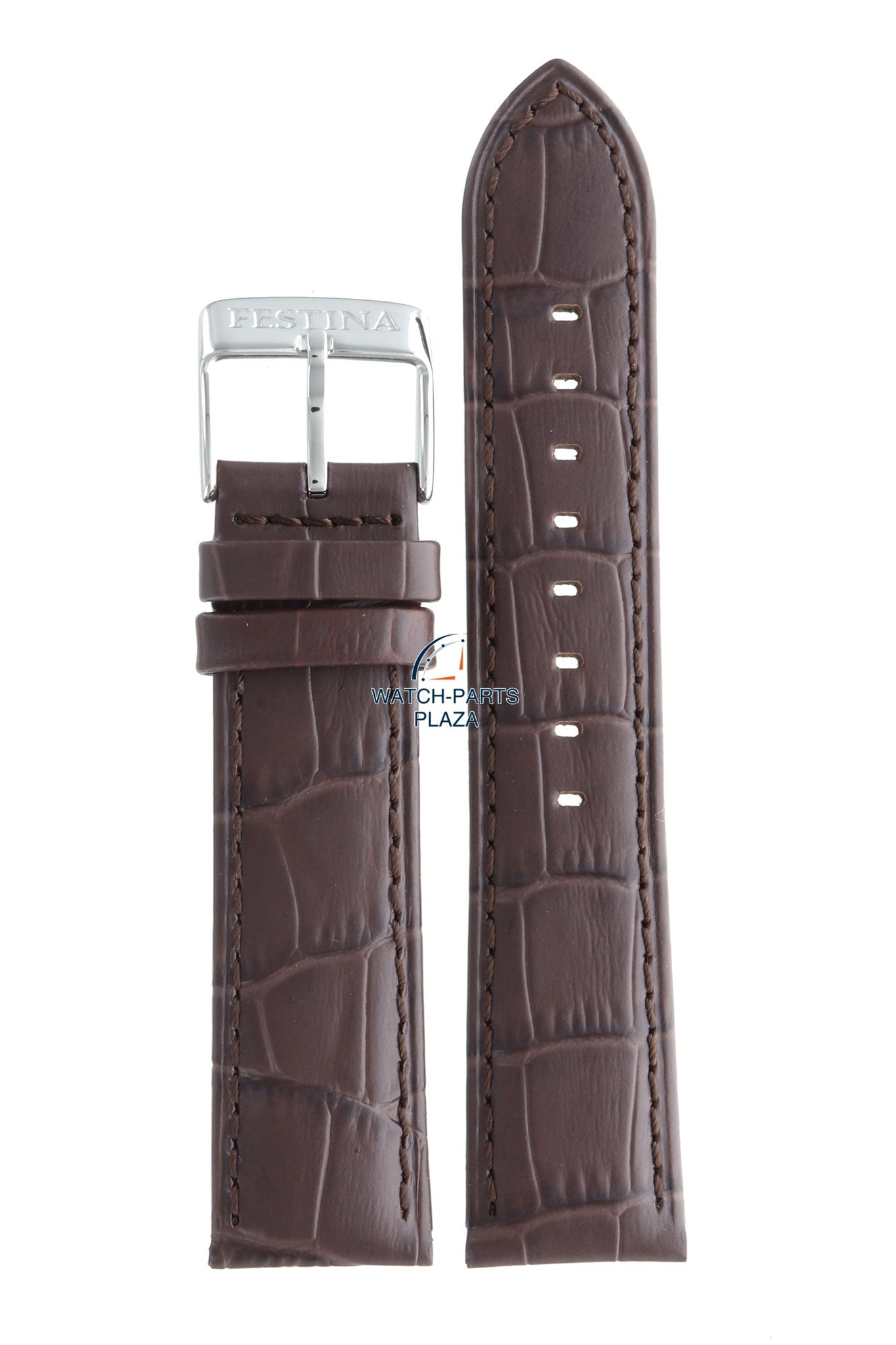 Festina BC08653 Watch band F16760 dark brown leather 22 mm - Chronograph - Watch Plaza