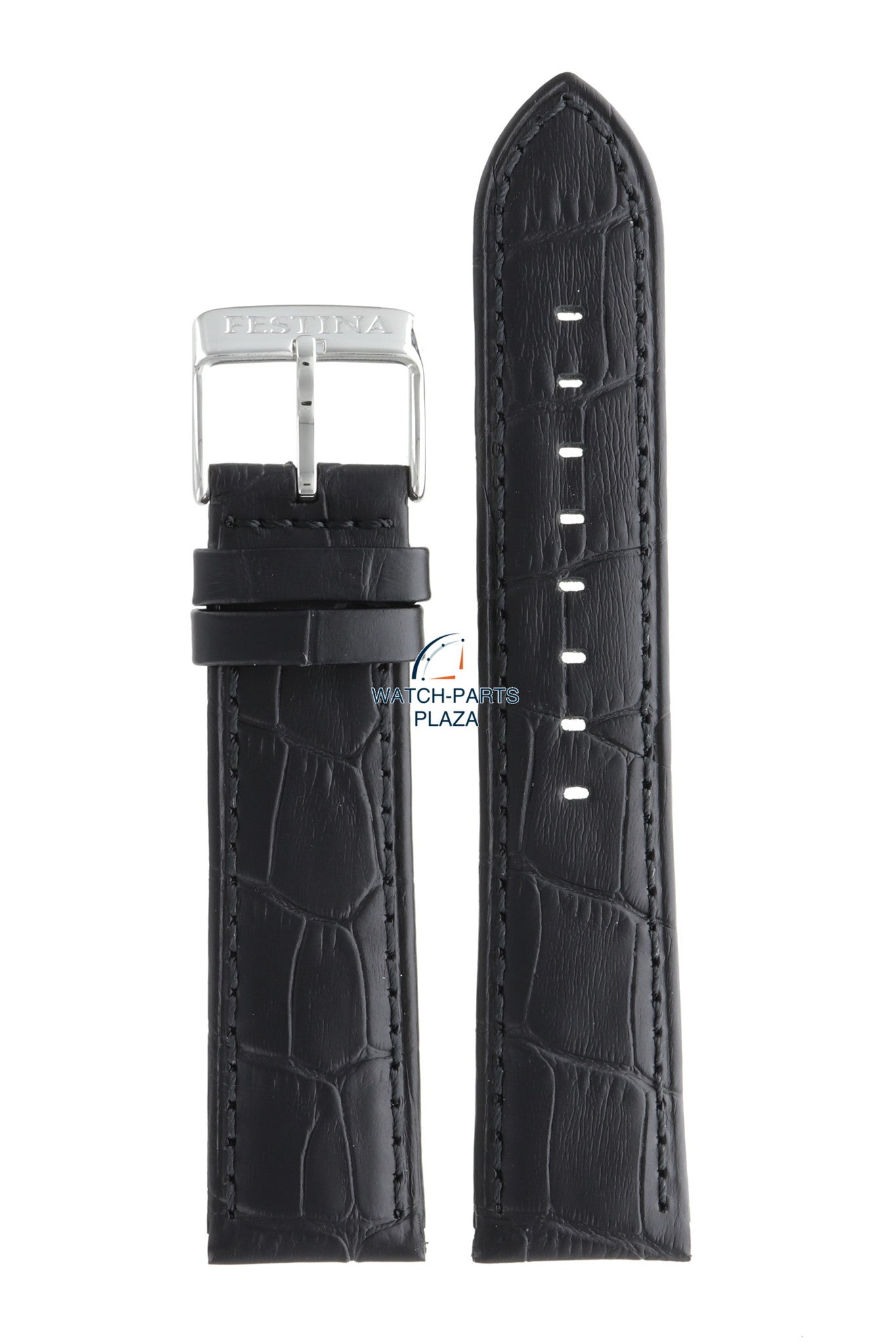 Festina BC08655 Watch band F16760 black leather 22 mm - Chronograph - Watch Plaza