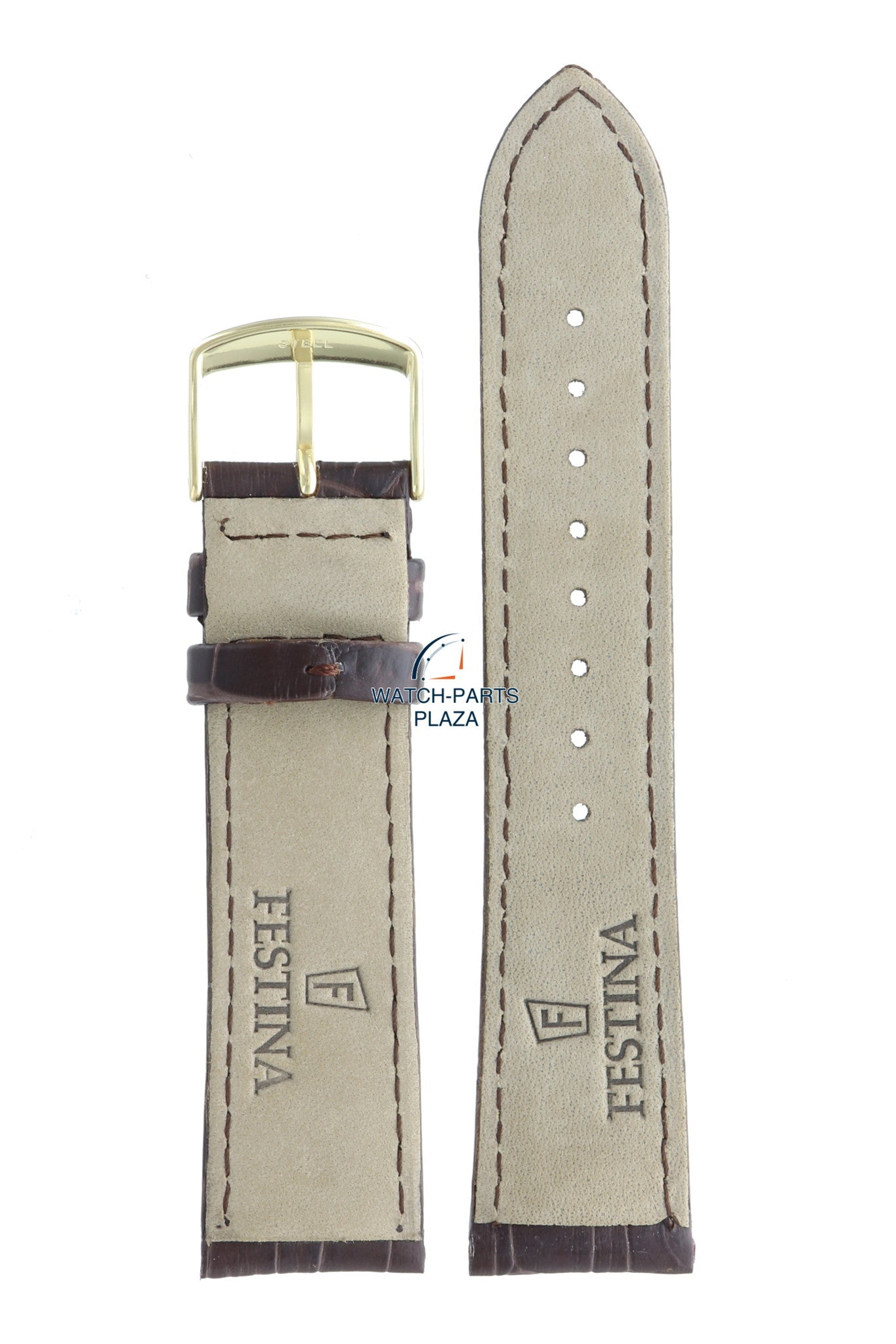 Festina BC08662 Watch band F16753/2 brown leather 22 mm - Boyfriend - Watch Plaza