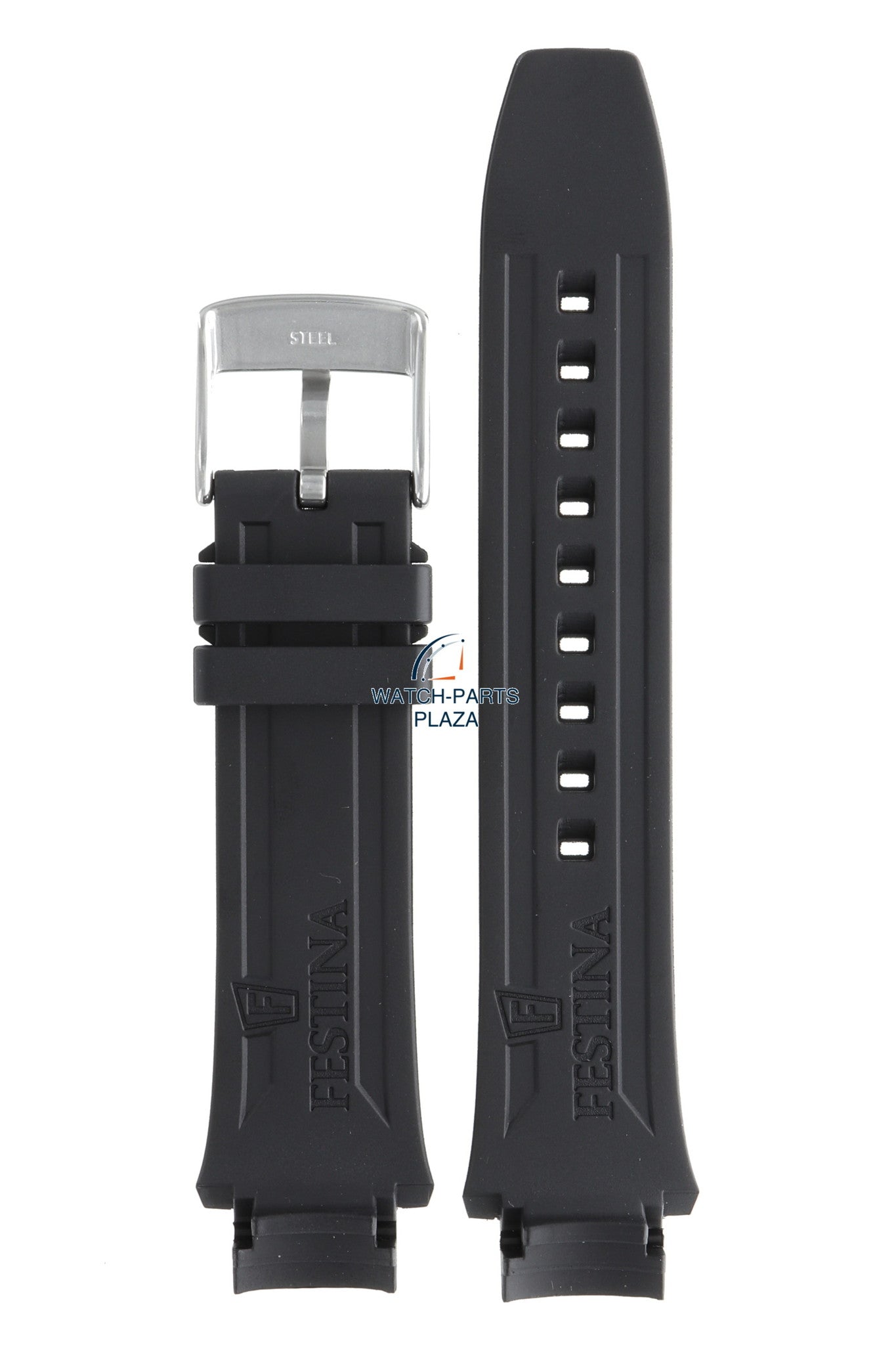 Festina BC08953 Watch band F16830, F16832 black rubber / silicone 17 mm - Sport - Watch Plaza