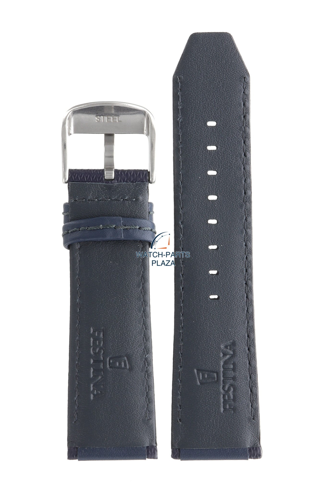 Festina BC09439 Watch band F16489/B blue leather 25 mm - Chronograph - Watch Plaza