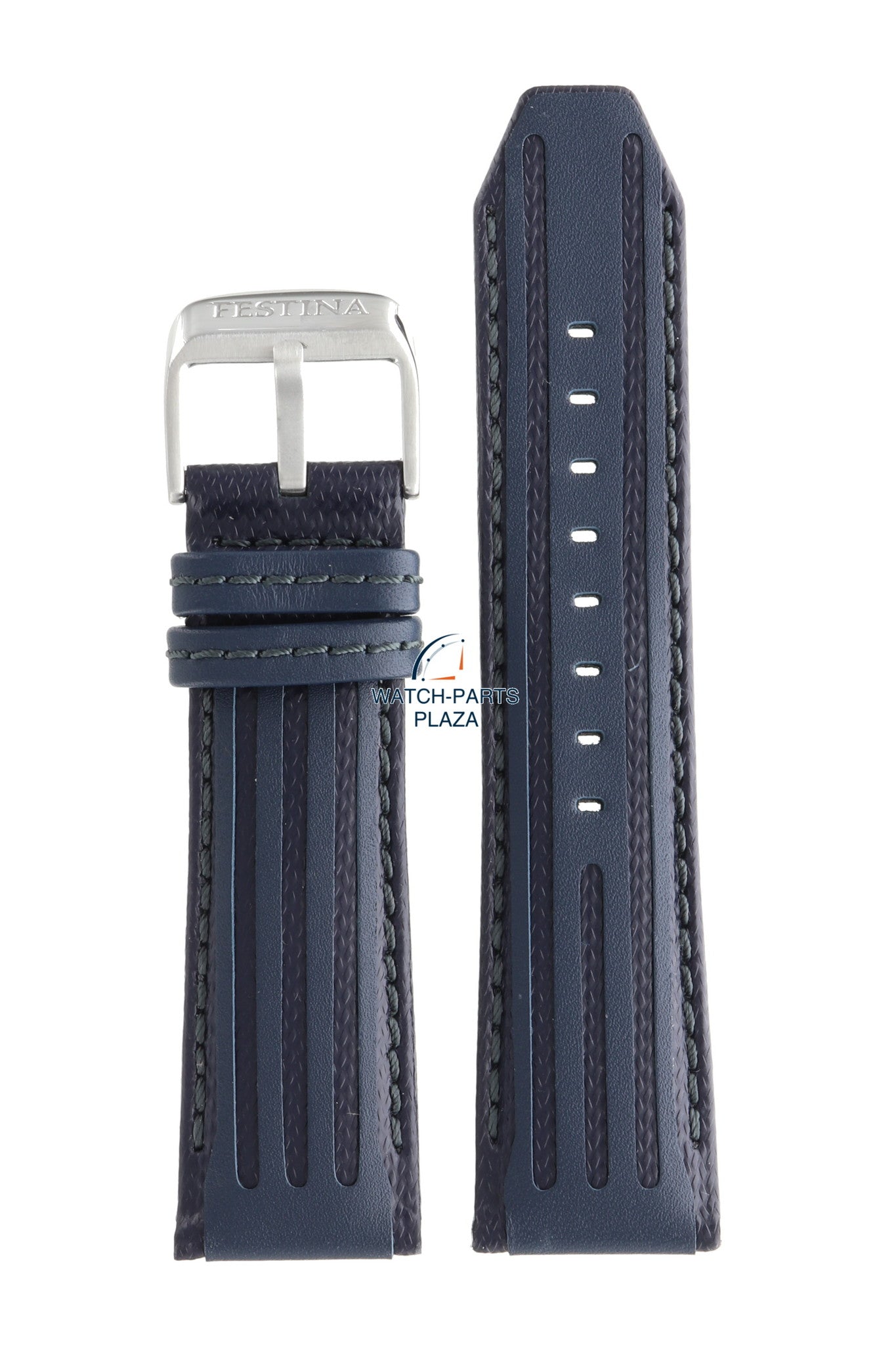 Festina BC09439 Watch band F16489/B blue leather 25 mm - Chronograph - Watch Plaza