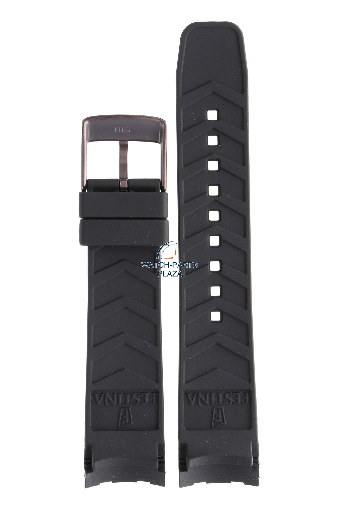 Festina BC09483 Watch band F16840 black rubber / silicone 22 mm - Timeless Chronograph - Watch Plaza