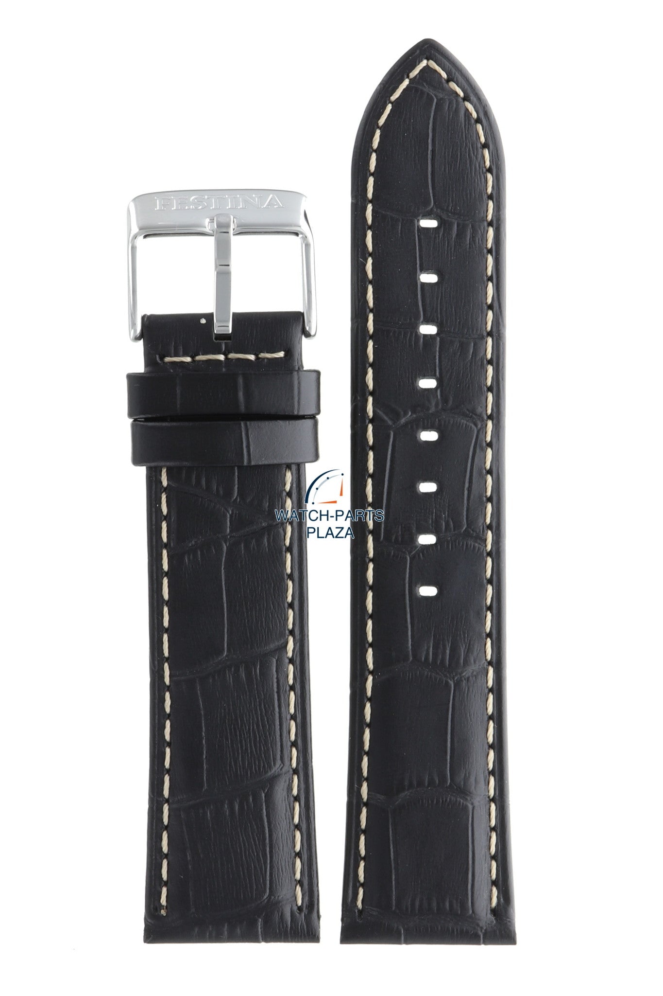 Festina BC10536 Watch band F16607 black leather 23 mm - Multifunction - Watch Plaza