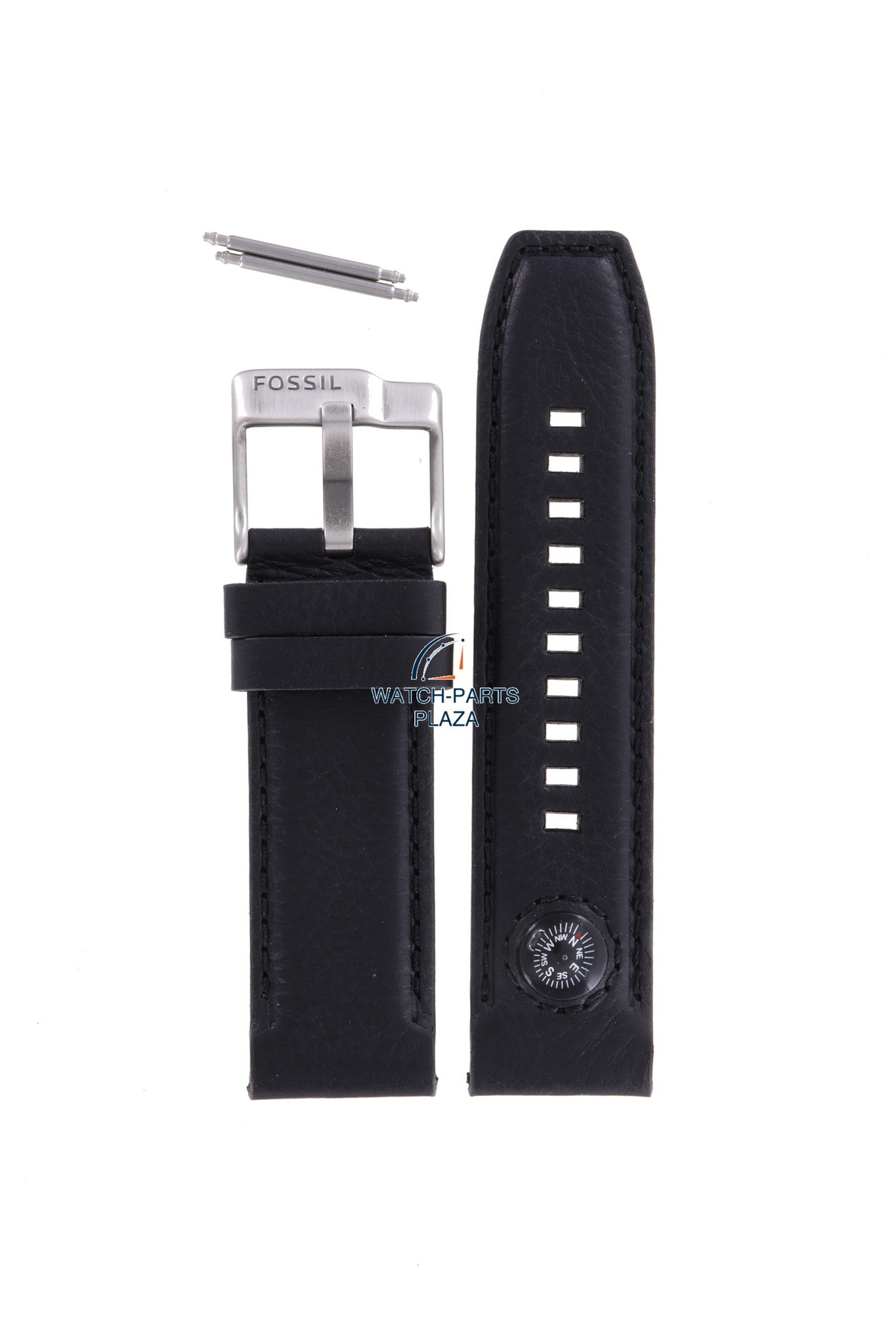 Fossil JR1138 Watch Band JR - 1138 Black Leather 24 mm Compass - Watch Plaza