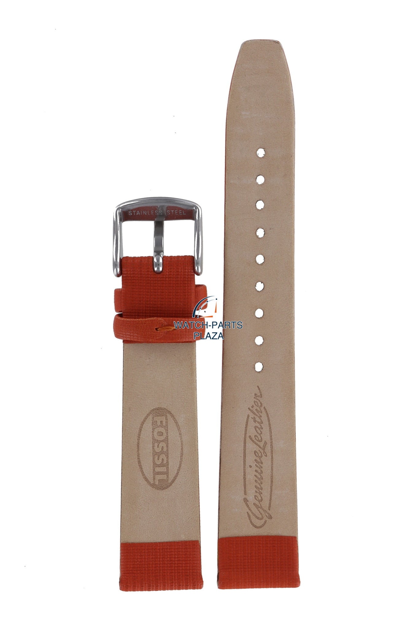 Fossil JR7993 Watch Band JR - 7993 Orange Leather 18 mm Big Tic - Watch Plaza