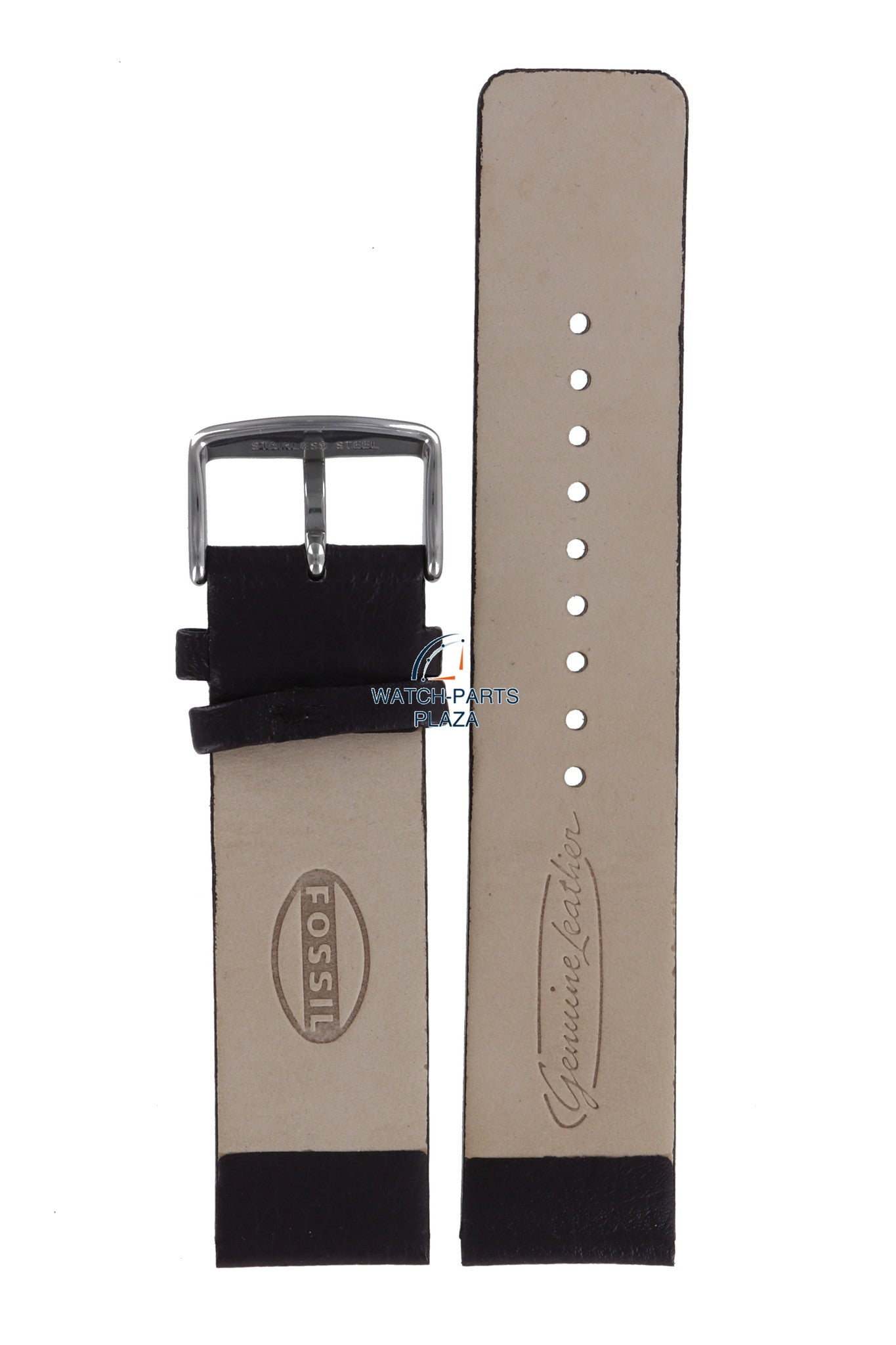 Fossil JR8013 Watch Band JR - 8013 Dark Brown Leather 22 mm Authentic - Watch Plaza