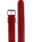 Fossil JR8032 Watch Band JR - 8032 Red Leather 18 mm Authentic - Watch Plaza