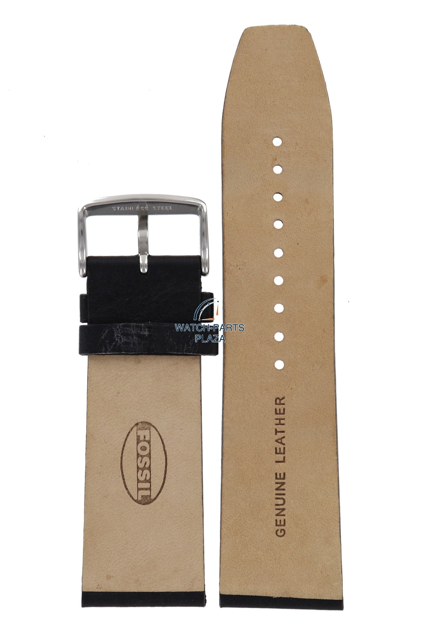 Fossil JR8117, JR8109, JR8225 & JR8439 Watch Band JR - 8117 Black Leather 26 mm - Watch Plaza