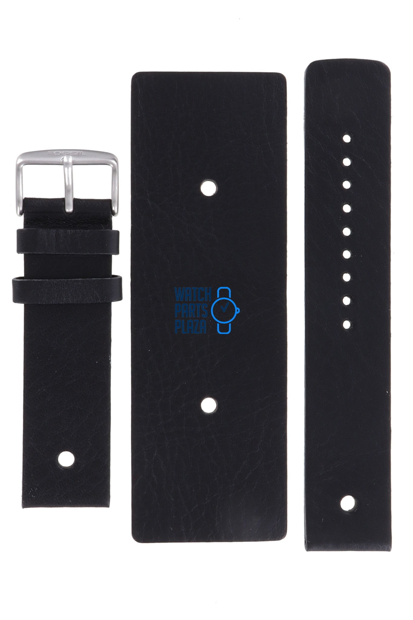 Fossil JR8126 Watch Band JR - 8126 Black Leather 22 mm Collection - Watch Plaza