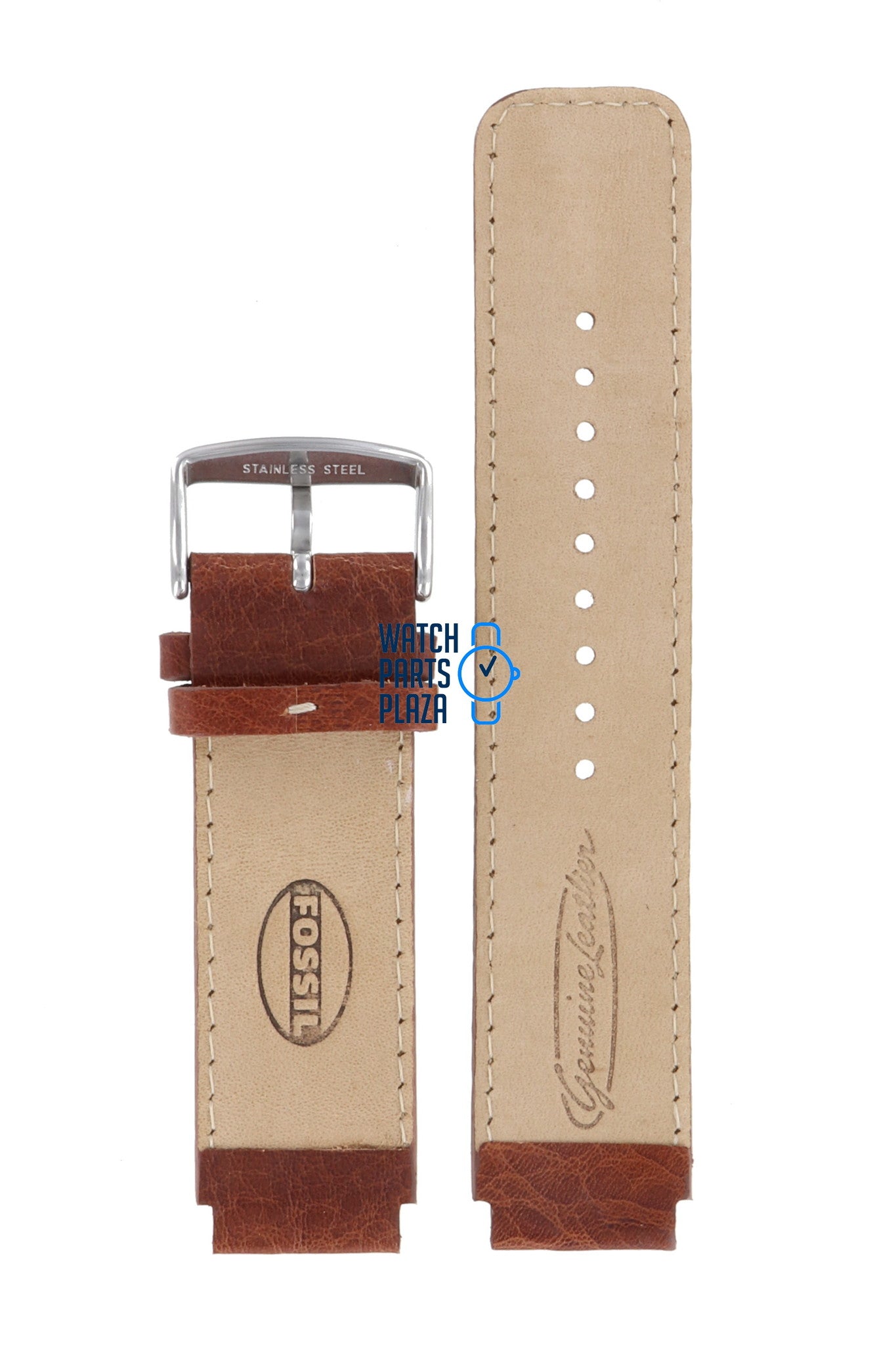 Fossil JR8167 Watch Band JR - 8167 Brown Leather 19 mm Big Tic - Watch Plaza