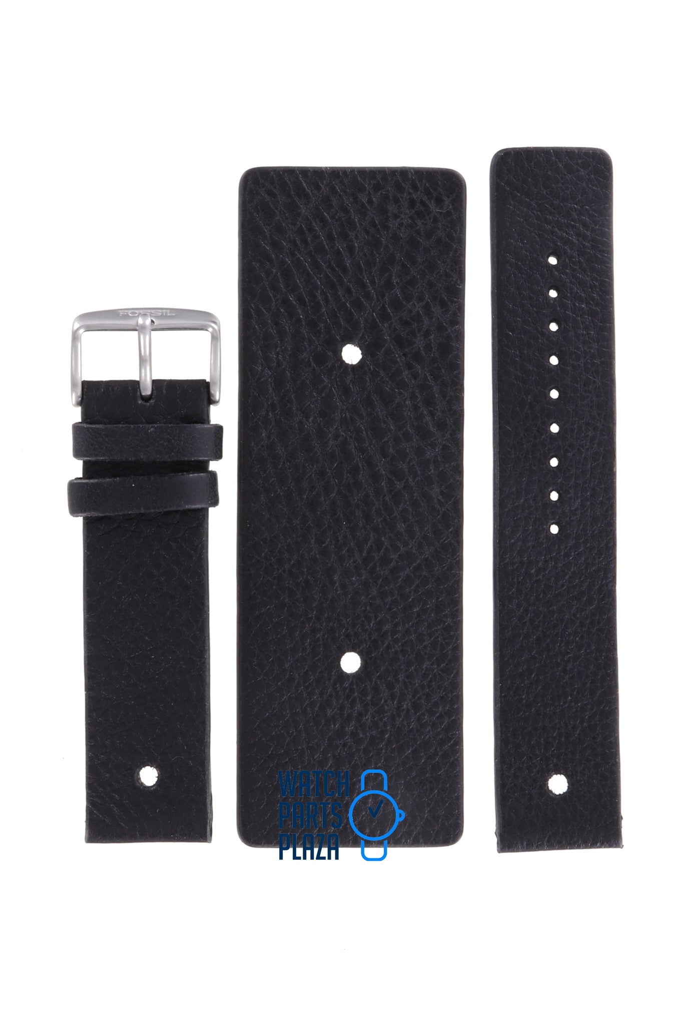 Fossil JR8169 Cuff Watch Band JR - 8169 Black Leather 22 mm - Watch Plaza