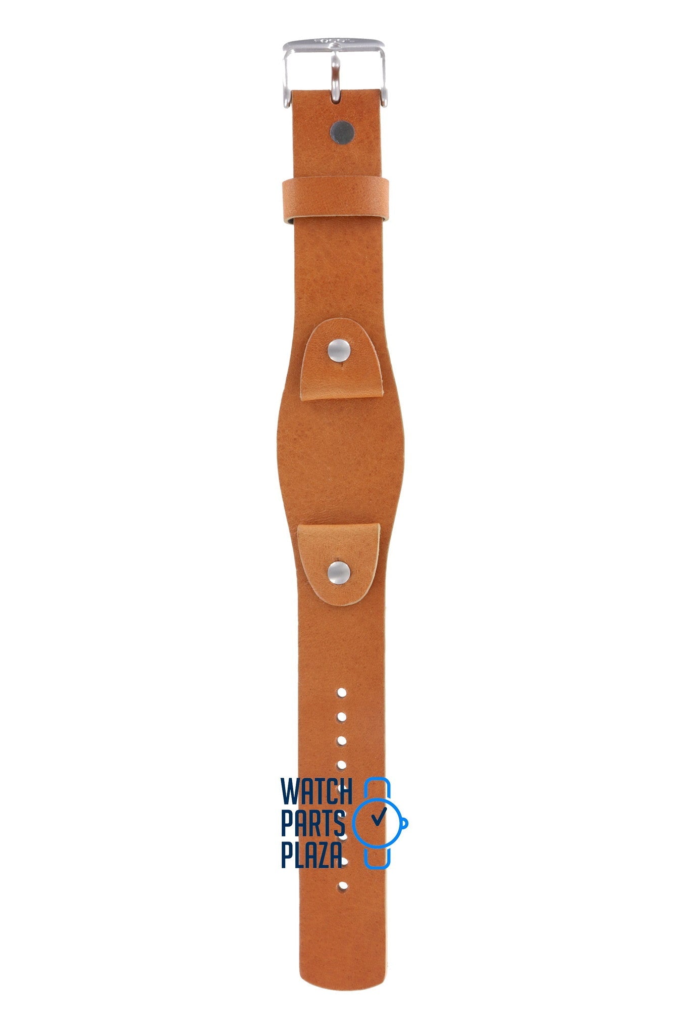 Fossil JR8185 Cuff Watch Band JR - 8185 Light Brown Leather 20 mm Big Tic - Watch Plaza