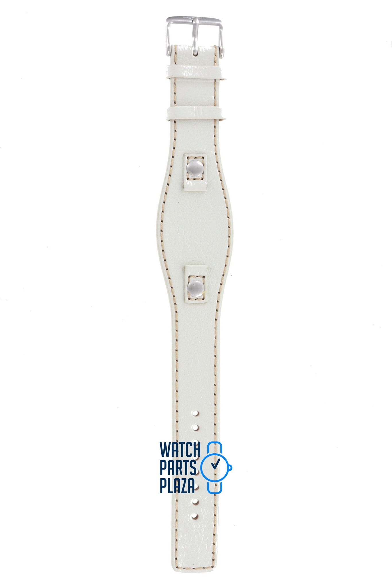 Fossil JR8202 Watch Band JR - 8202 White Leather 09 mm - Watch Plaza