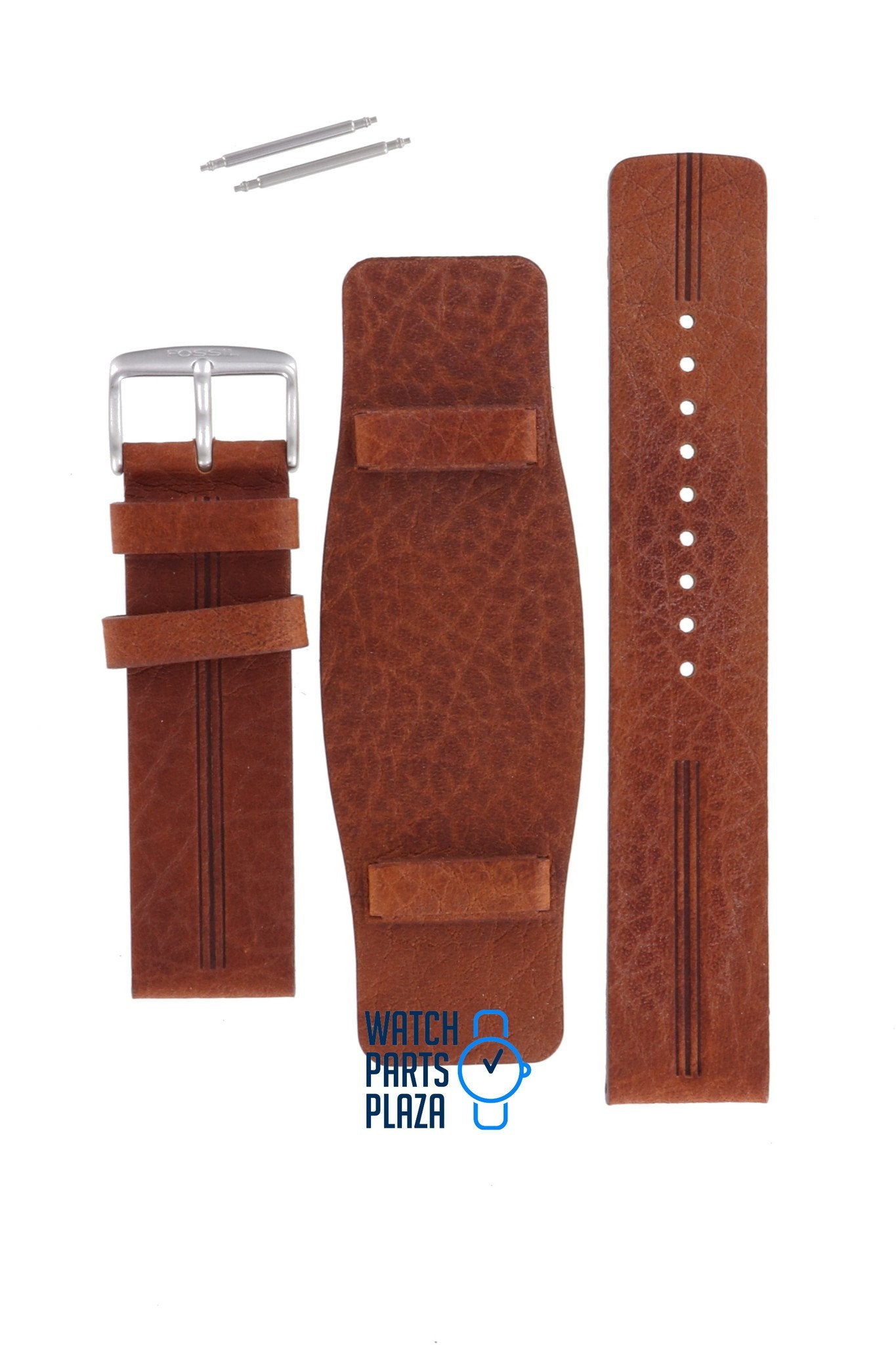 Fossil JR8213 Watch Band JR - 8213 Brown Leather 22 mm Big Tic - Watch Plaza