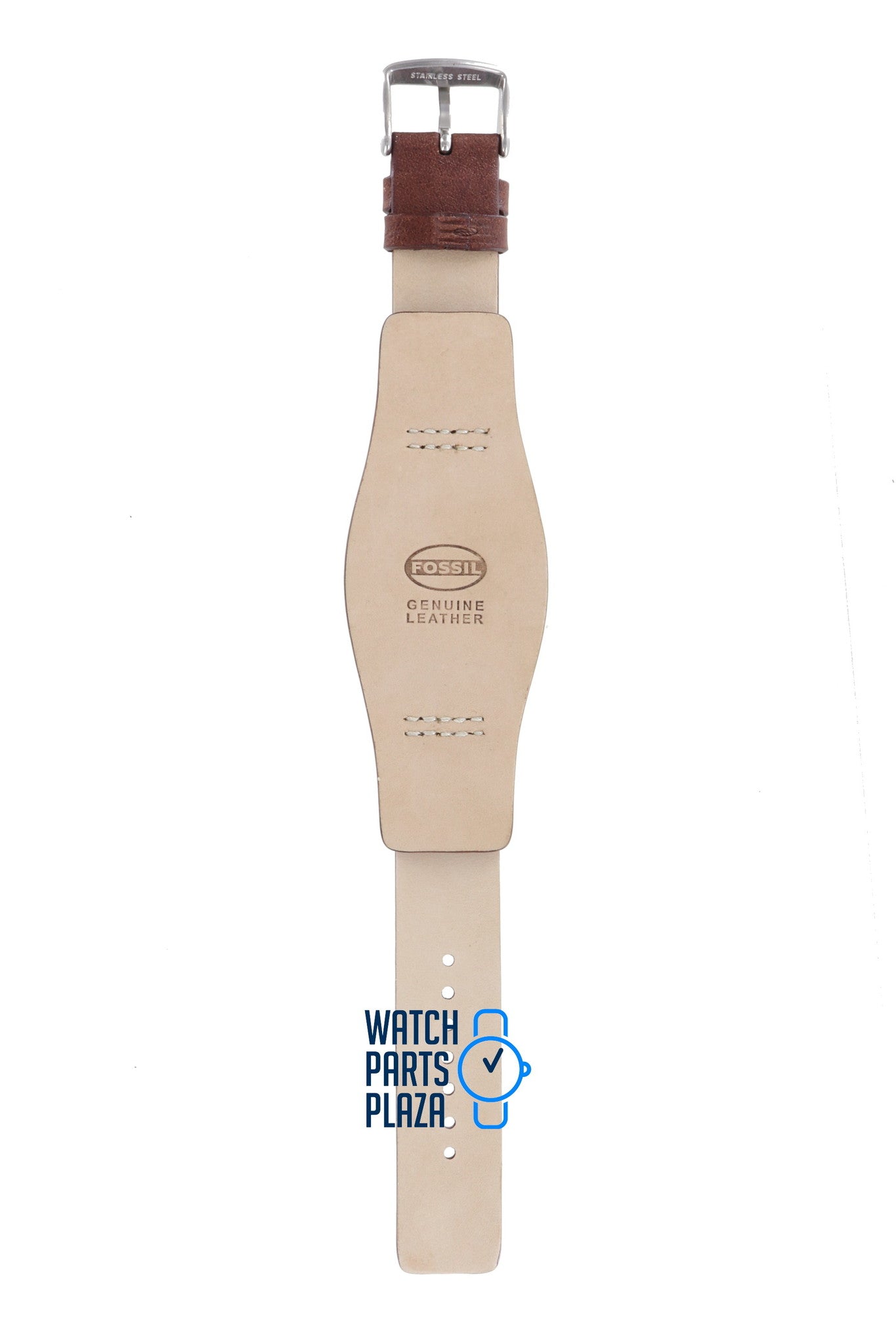 Fossil JR8339 Watch Band JR - 8339 Brown Leather 20 mm Big Tic - Watch Plaza