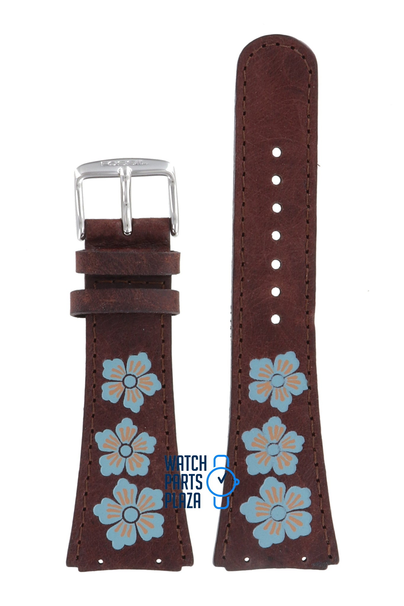 Fossil JR8348 Watch Band JR - 8348 Brown Leather 21 mm - Watch Plaza